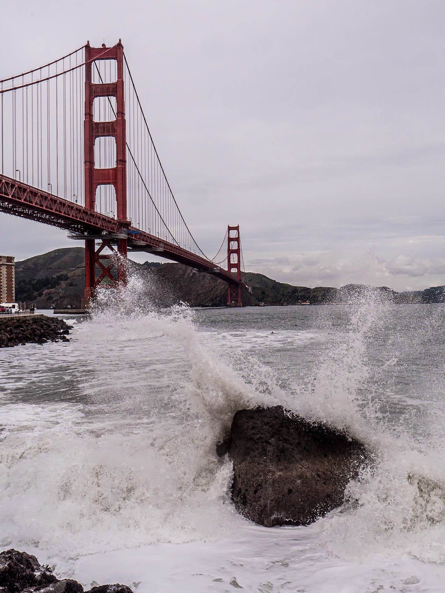 Golden Gate Bridge from Marine Drive, San Francisco, 3 Feb 2024