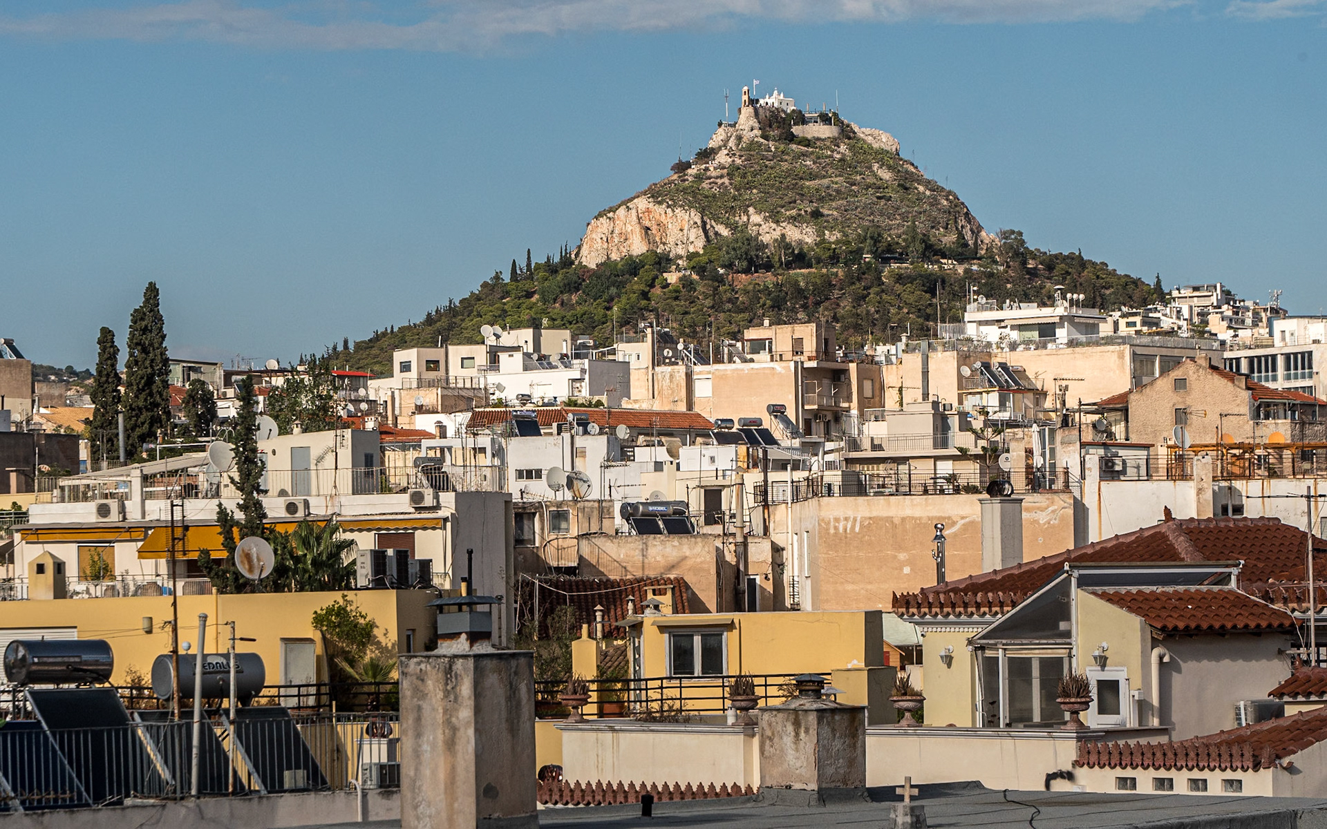 Mount Lycabettus, from Hotel Byron, Athens, 21 Sep 2024