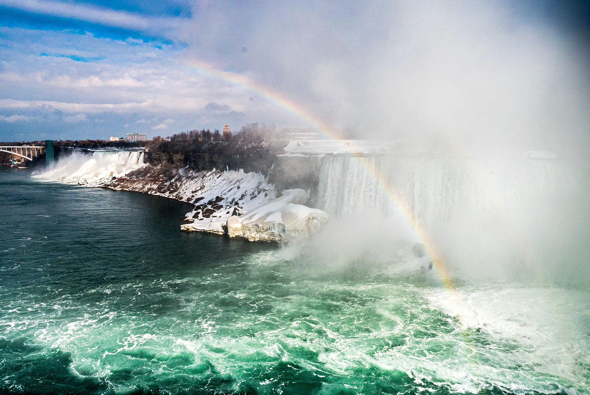 Rainbow at the Horseshoe Falls, Niagara, 7 Mar 2018