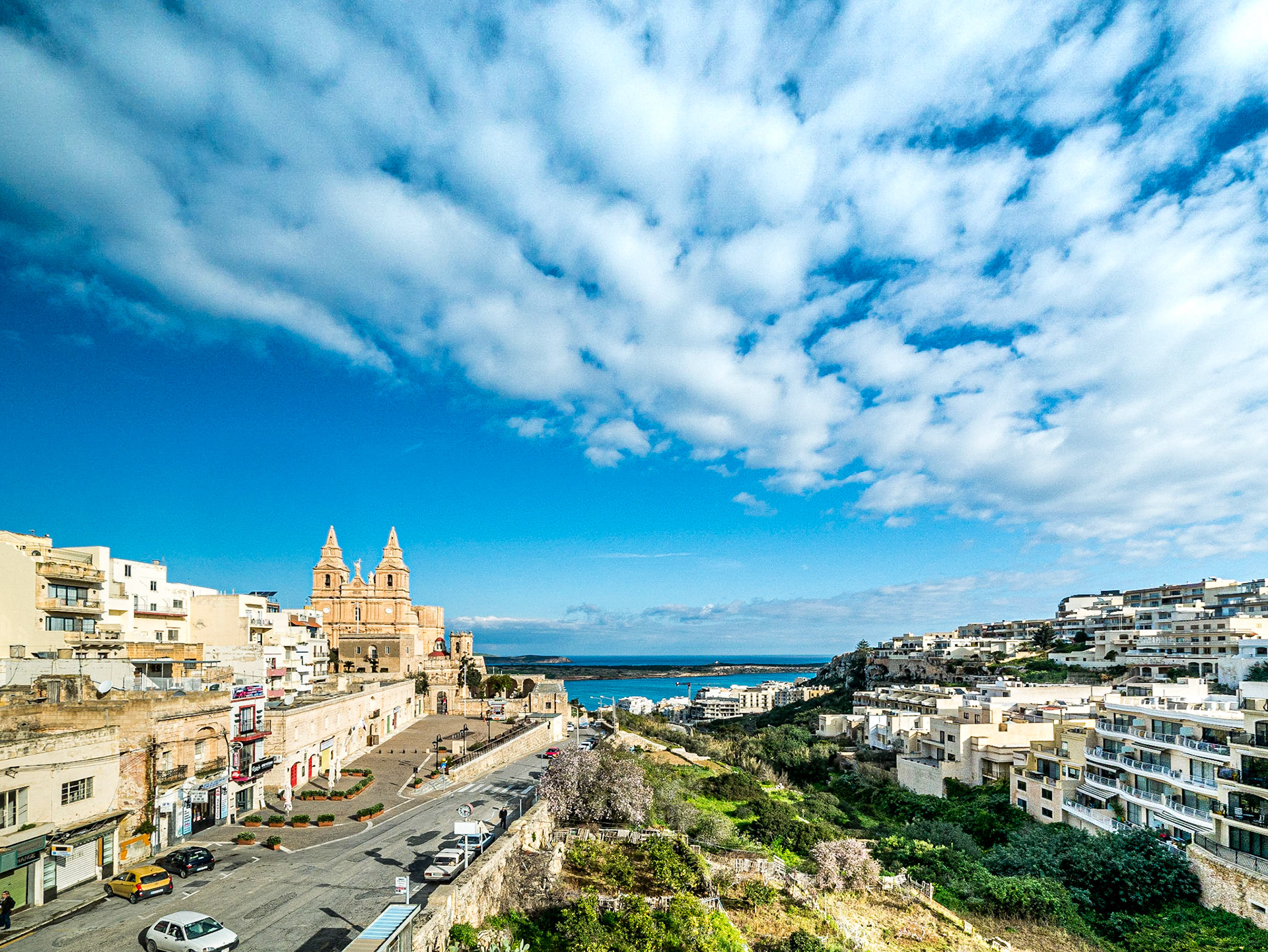 From the balcony of the Maritim hotel, Mellieha, 20 Feb 2015