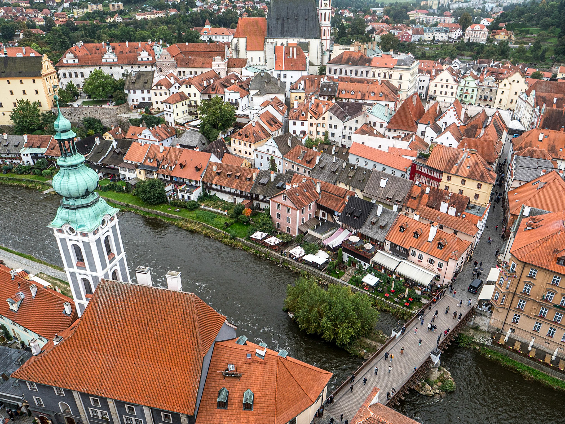 View from Český Krumlov Castle Tower, Czech Republic, 23 Sep 2025