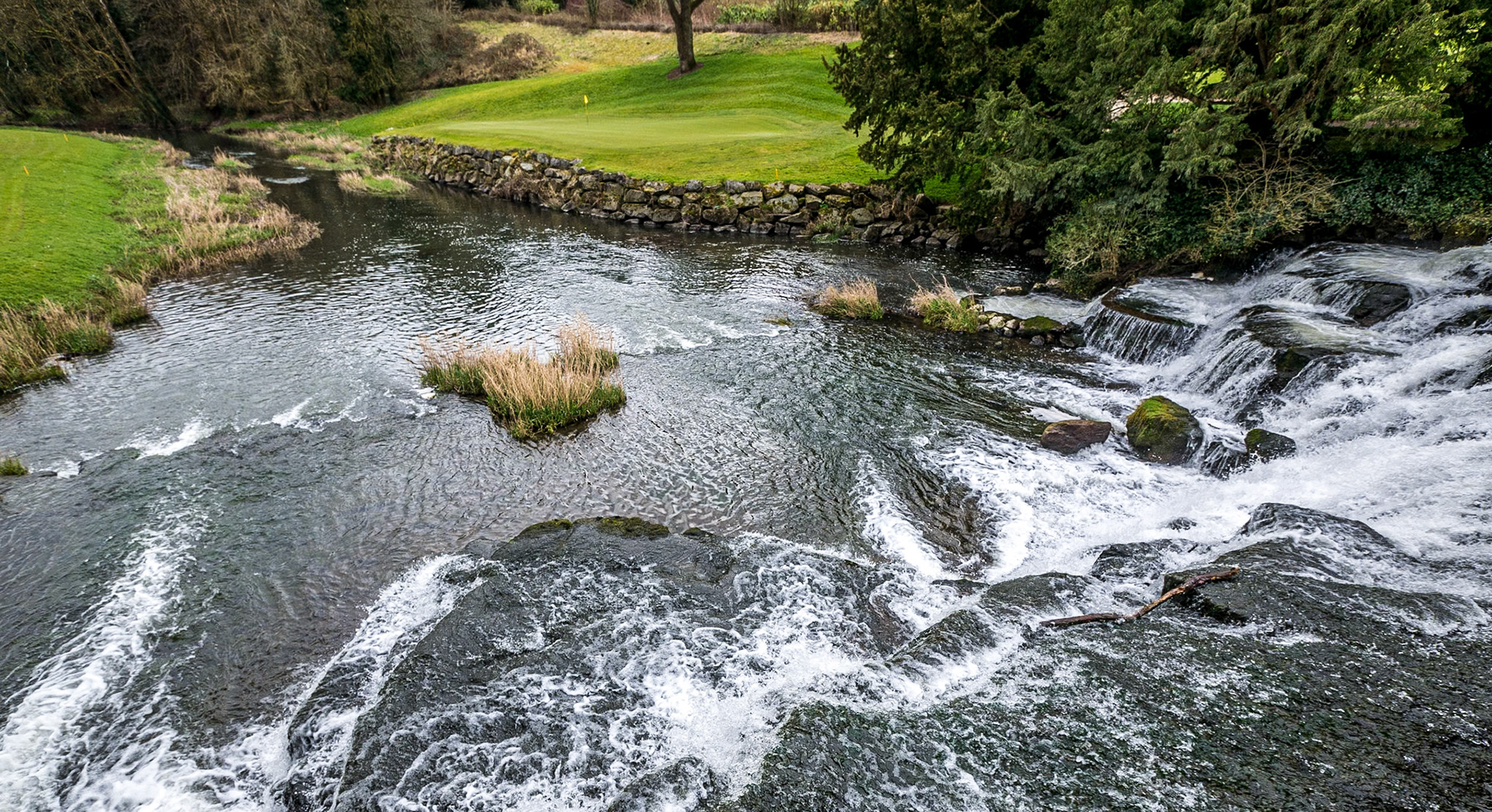 Waterfall at the Rye Water, Carton Demesne, Co Kildare, 16 Mar 2016