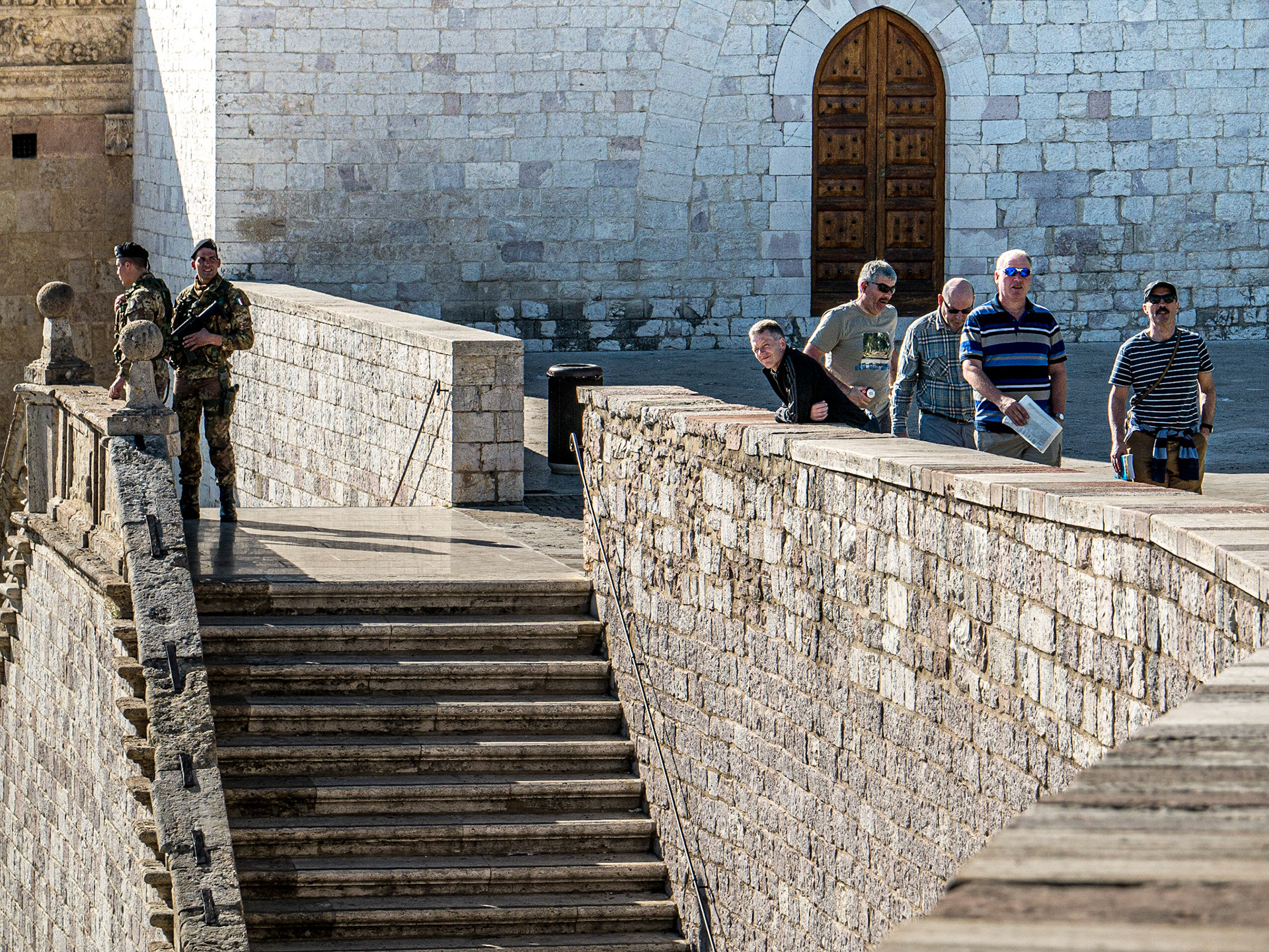Outside the Basilica of San Francesco, Assisi, 21 Apr 2015