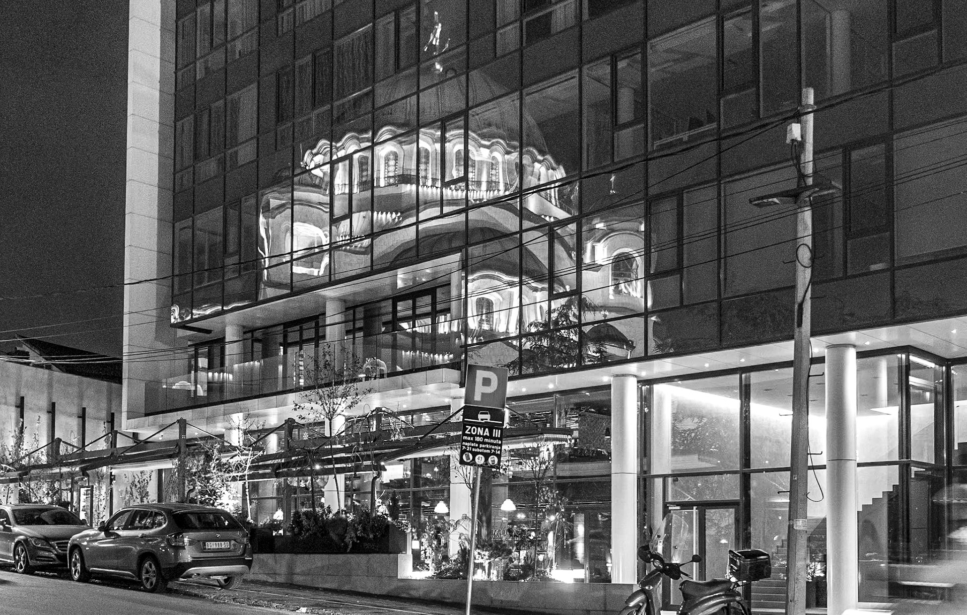 Reflection of Temple of Saint Sava, Belgrade, 1 Dec 2017
