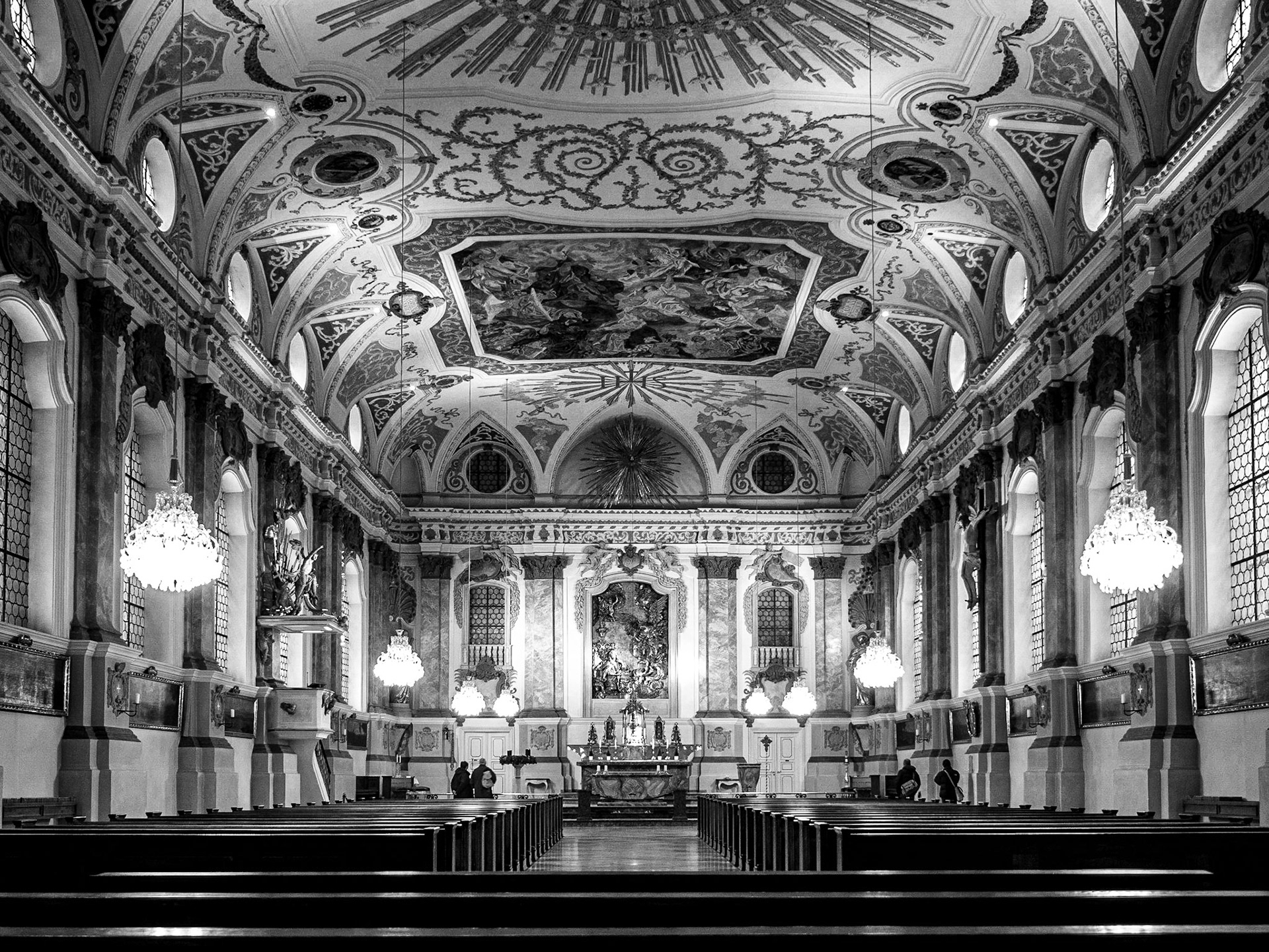 Upper chapel, Burgersaalkirche, Munich, 15 Dec 2014