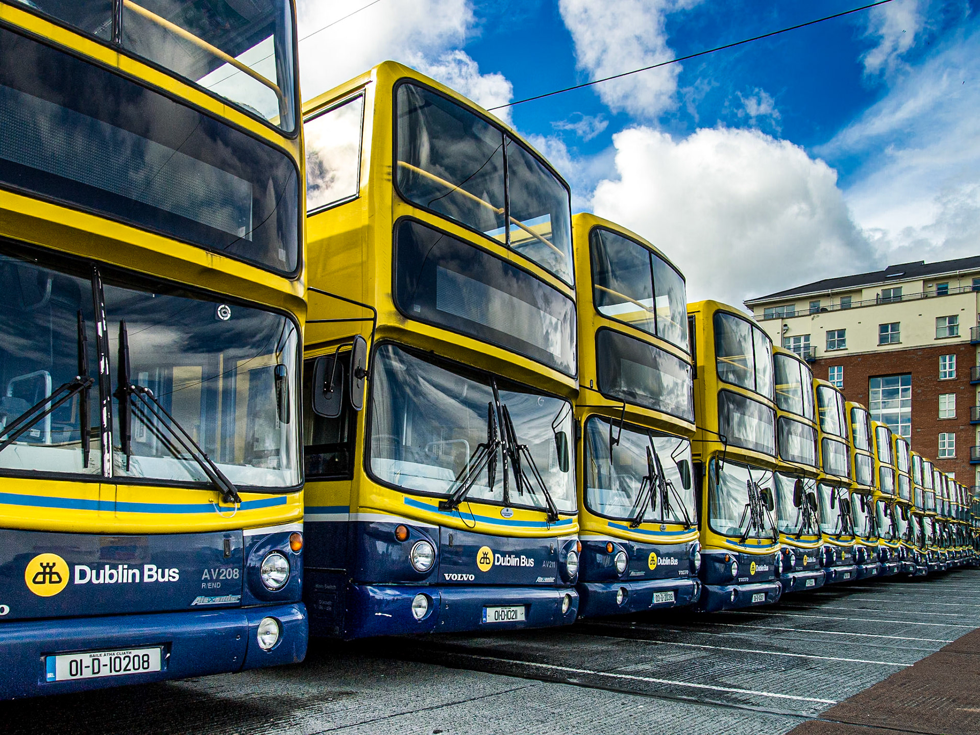 Buses at Ringsend dept, Dublin, 11 May 2014