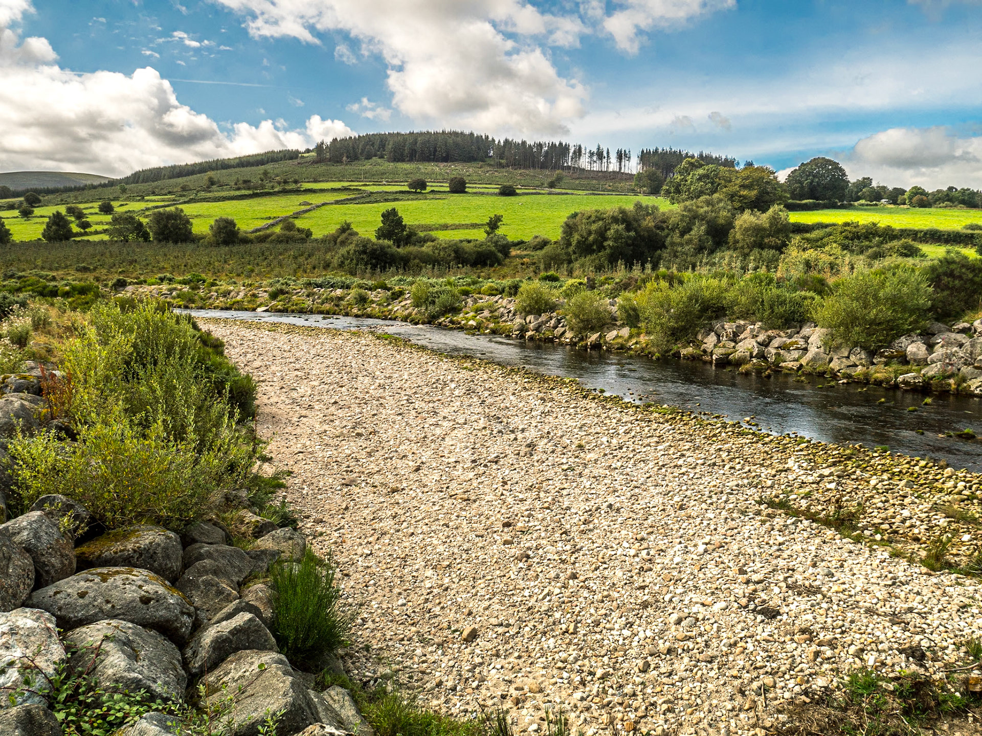The River Liffey at Ballysmuttan Bridge, Co Wicklow, 5 Sep 2019