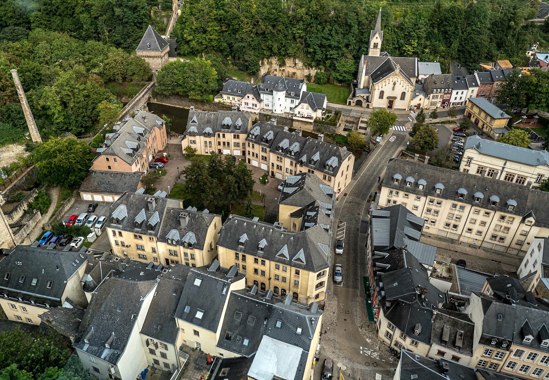 View from the top of the Panoramic Elevator of the Pfaffenthal, Luxembourg, 20 Sep 2021
