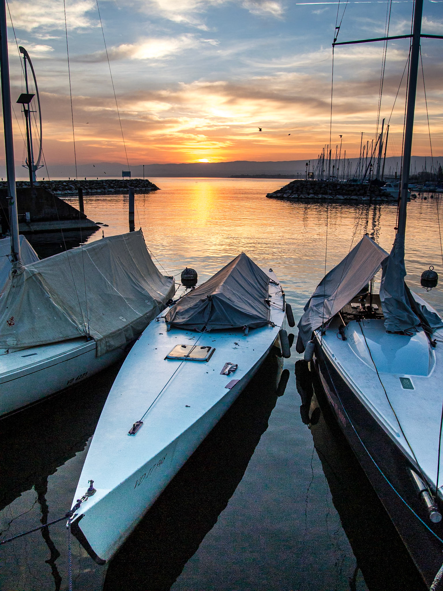 Sunset in Ouchy, Switzerland, 20 Mar 2014