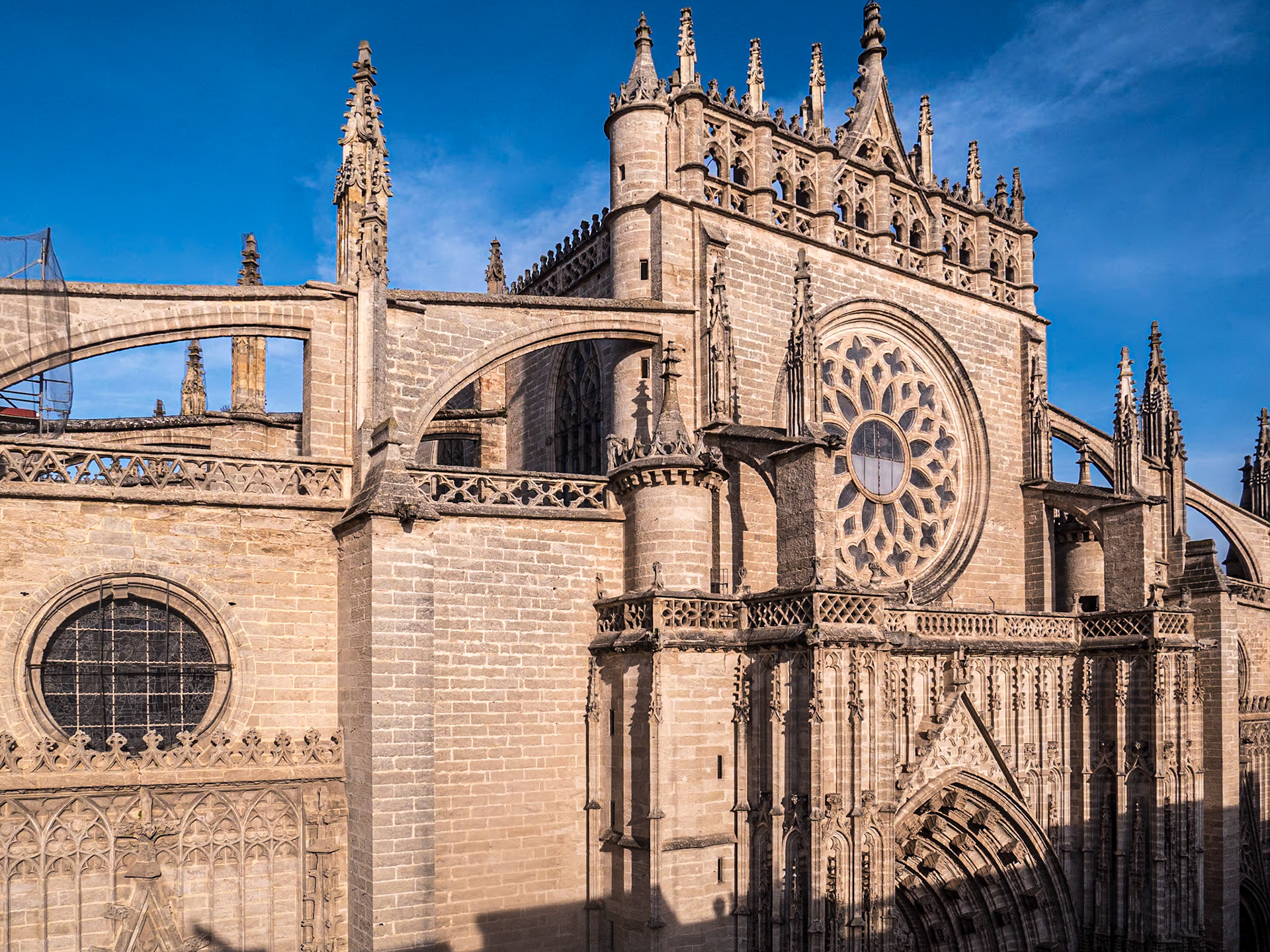 Seville Cathedral from roof of Catedral Boutique hotel, Avenida de la Constitución, 24 Apr 2022