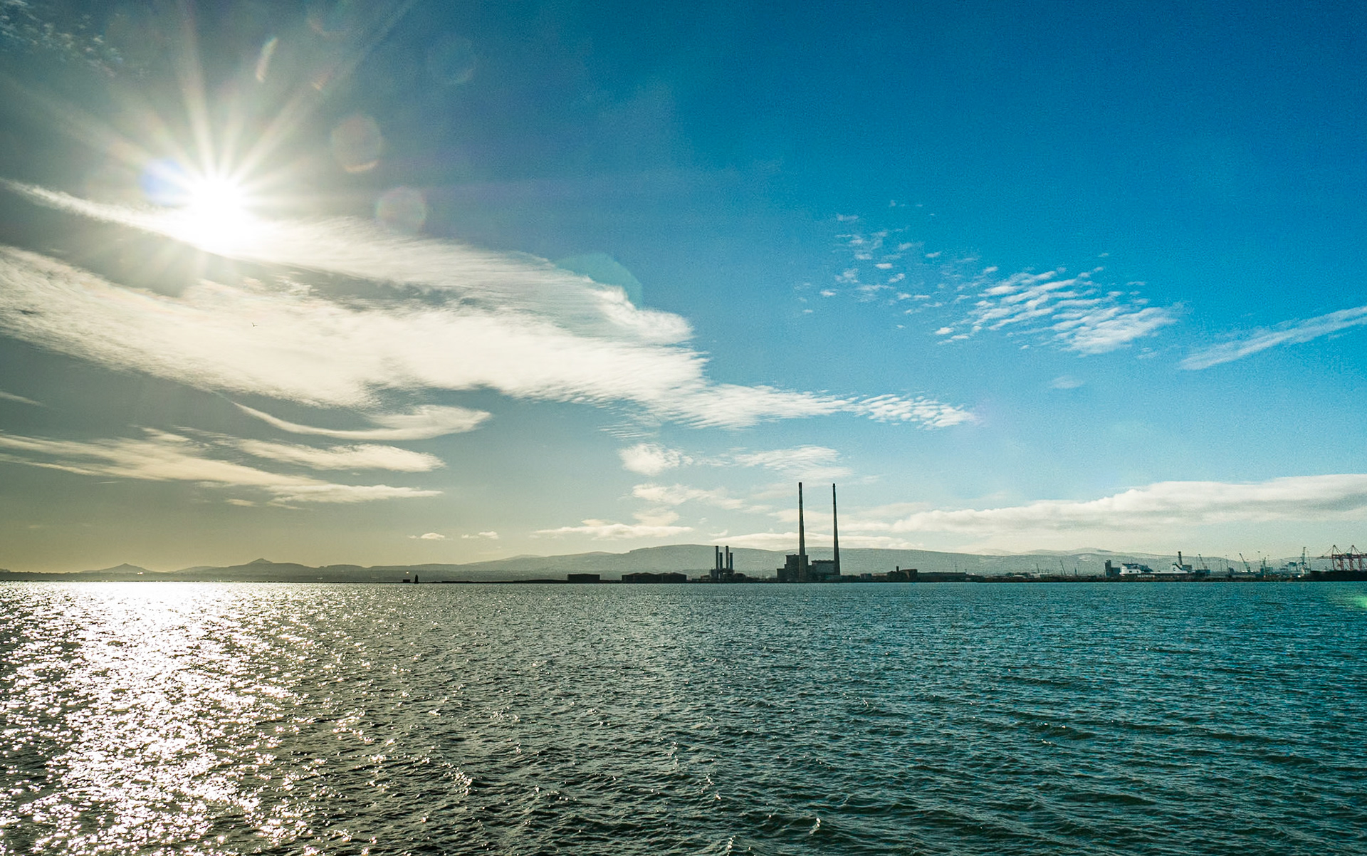 Poolbeg from Clontarf, Dublin, 4 Feb 2015
