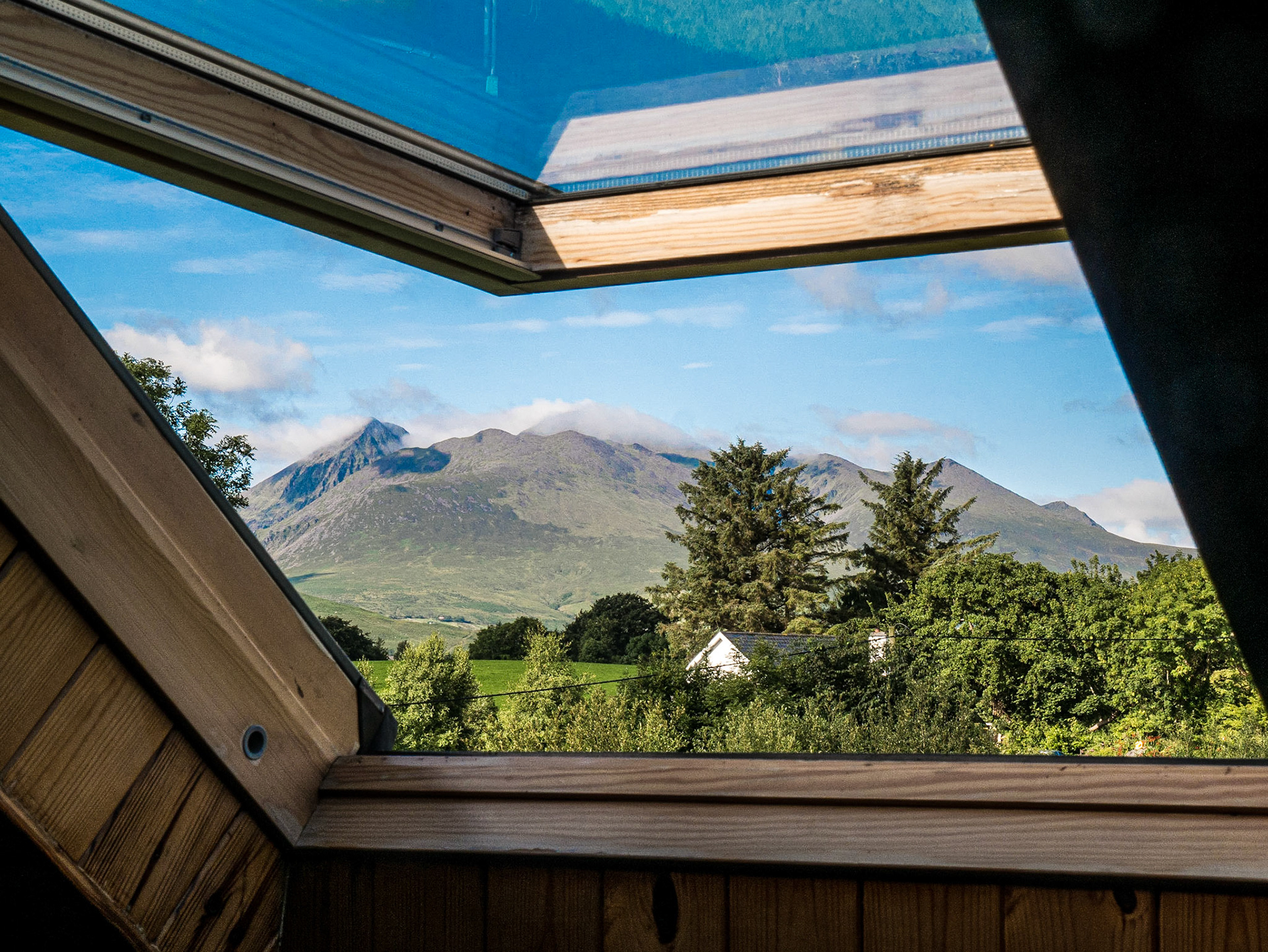 View of Carrantoohill from Heart and Hand B&amp;B Beaufort, Co Kerry, 19 Jul 2015