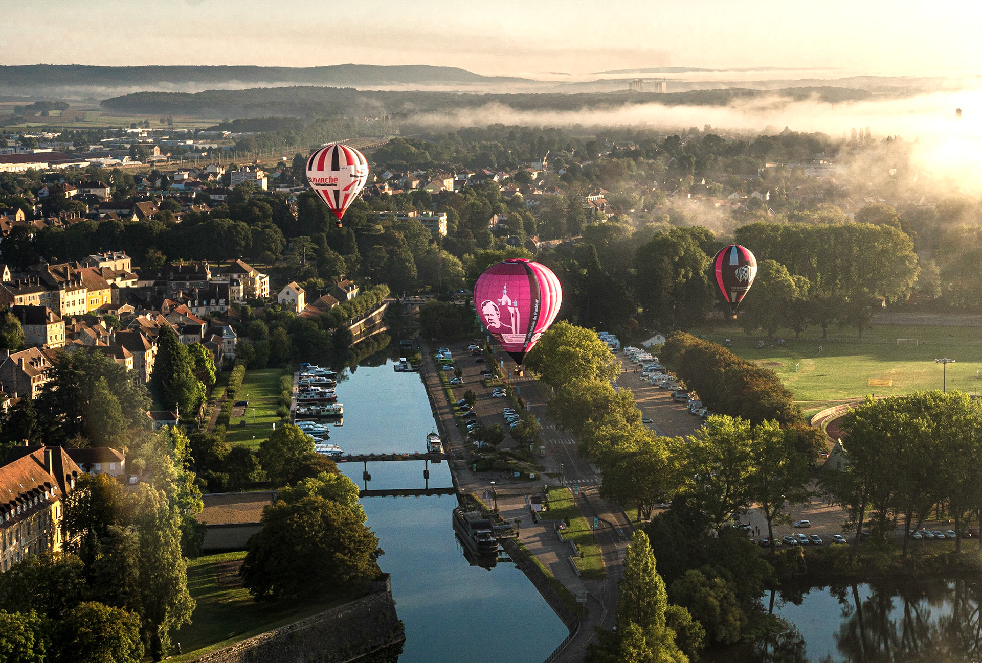 Taken from a hot air balloon, over Dole, France, 12 Sep 2021