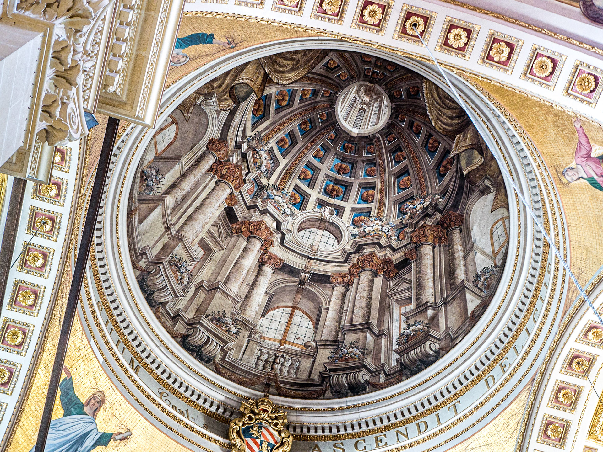 Trompe d'oeil in St Mary's Cathedral, Victoria, Gozo, 23 Feb 2015