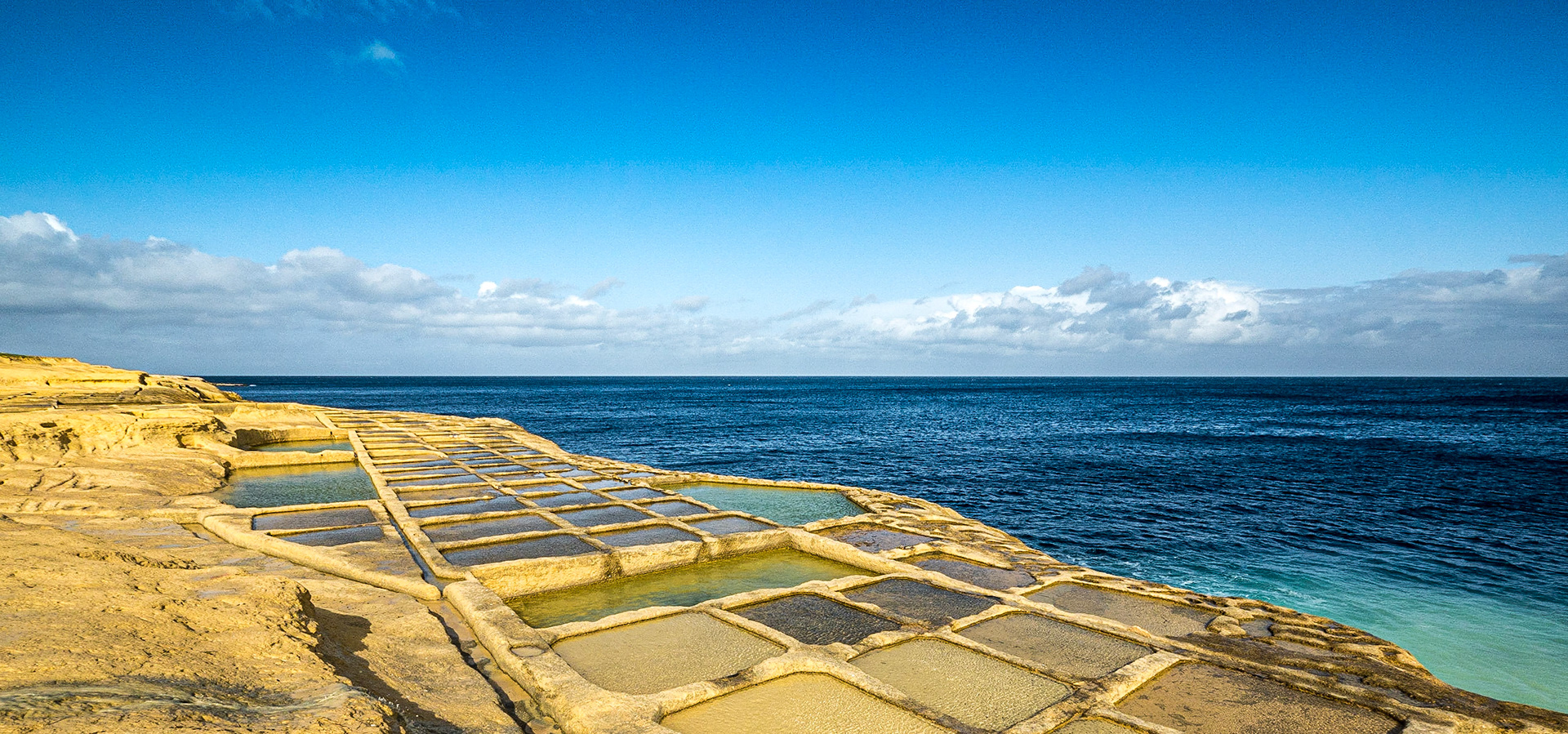 Salt pans near Xwejni Bay, Gozo, 22 Feb 2015