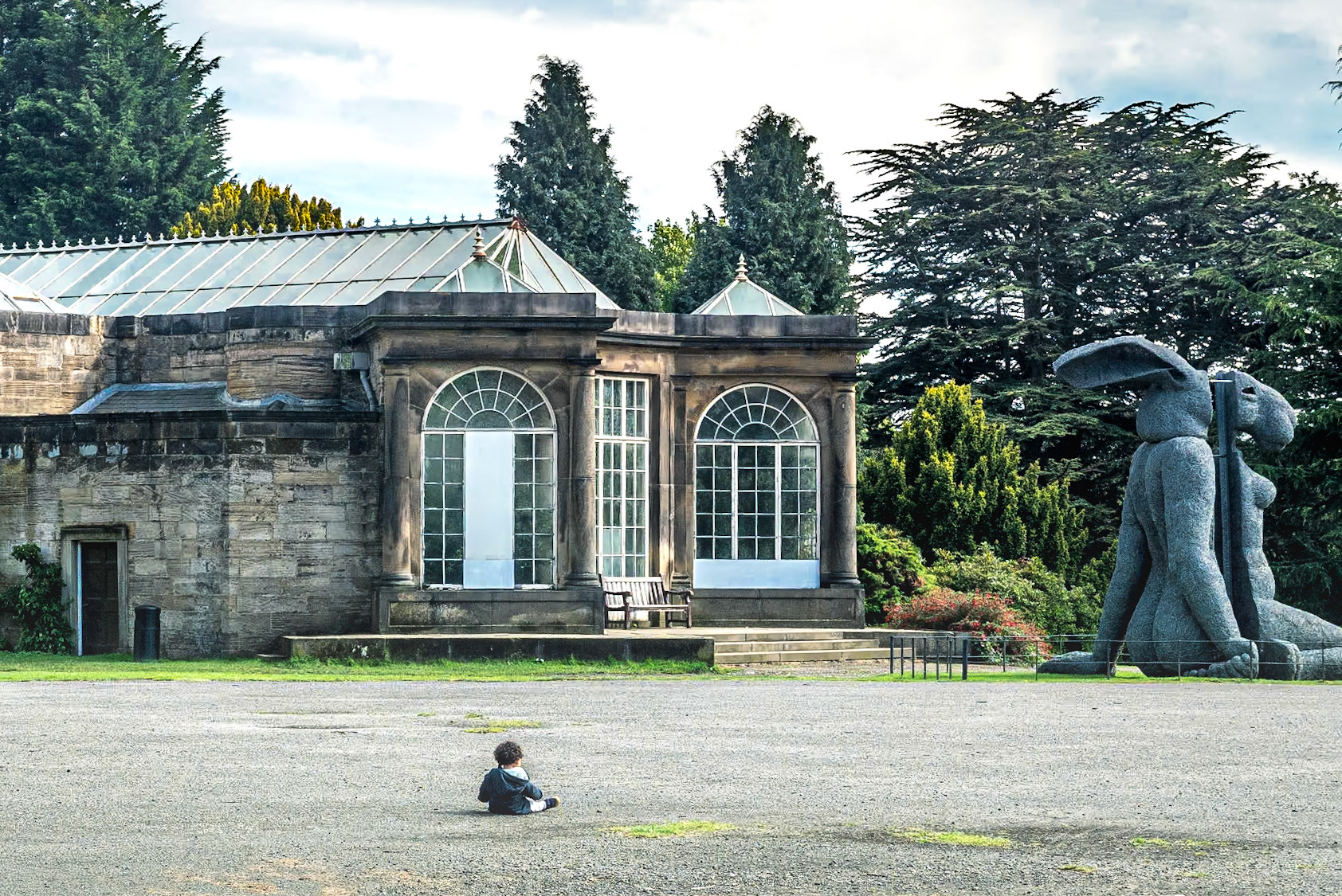 "Sitting" by Sophie Ryder, Yorkshire Sculpture Park, 31 Aug 2019