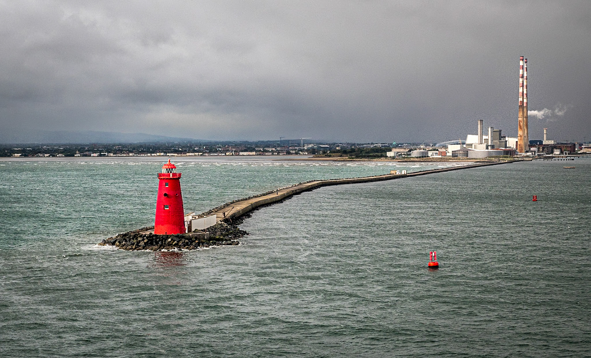 Poolbeg Lighthouse, Dublin, from the WB Yeats ferry, 30 Sep 2021