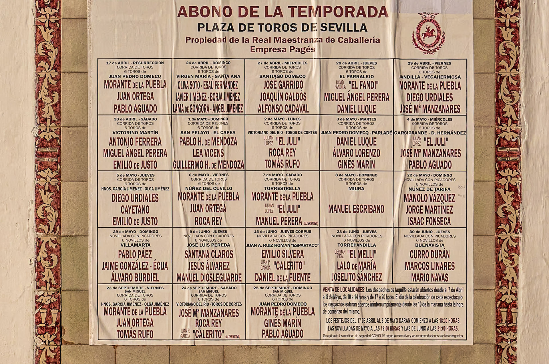 Bull ring, Seville, 18 Apr 2022