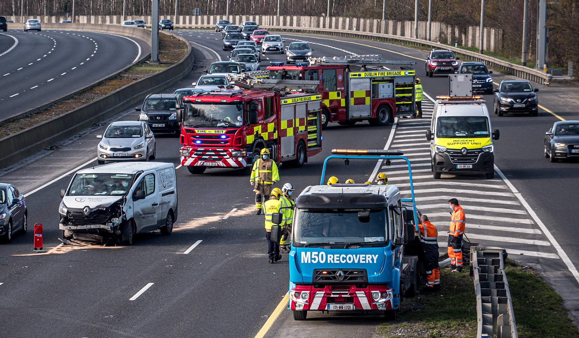 M50 motorway by Tymon Park, Dublin, 7 Mar 2021