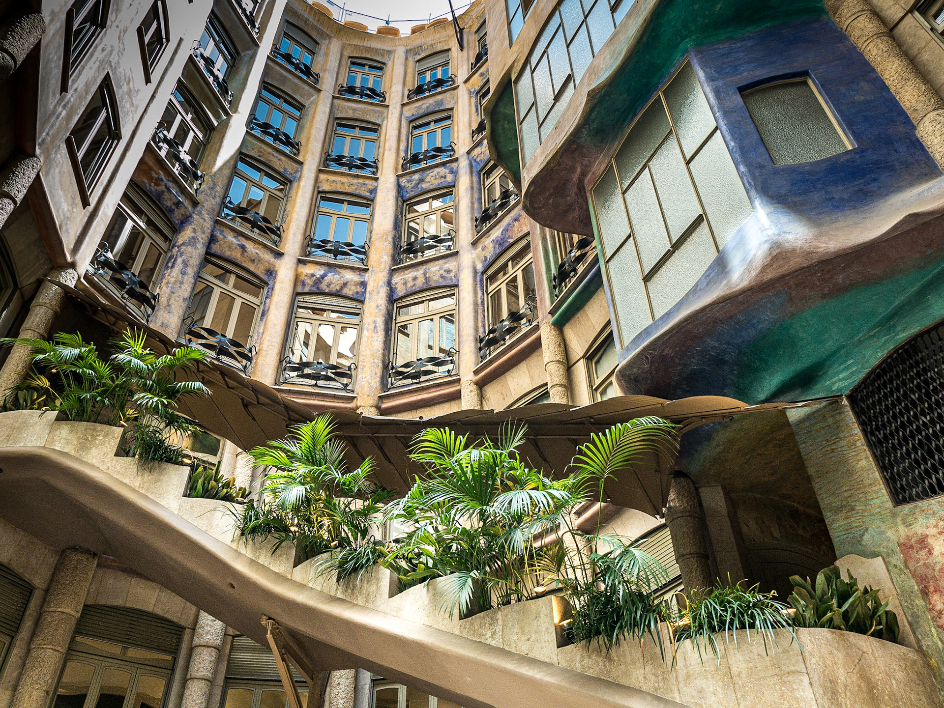 Interior of Casa Milà (La Pedrera), Barcelona, 27 Jun 2016