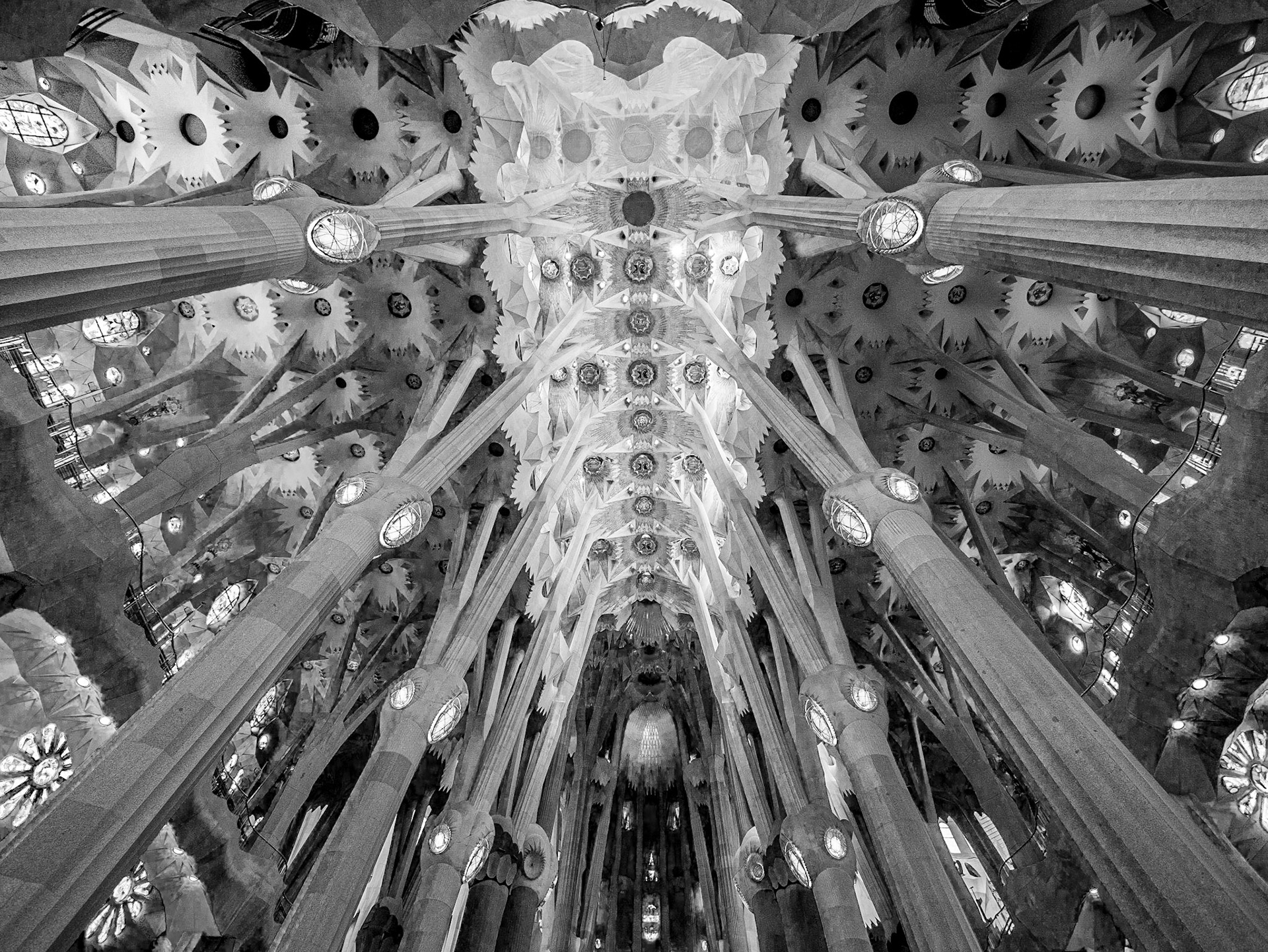 Interior of Sagrada Família, Barcelona, 30 Jun 2016