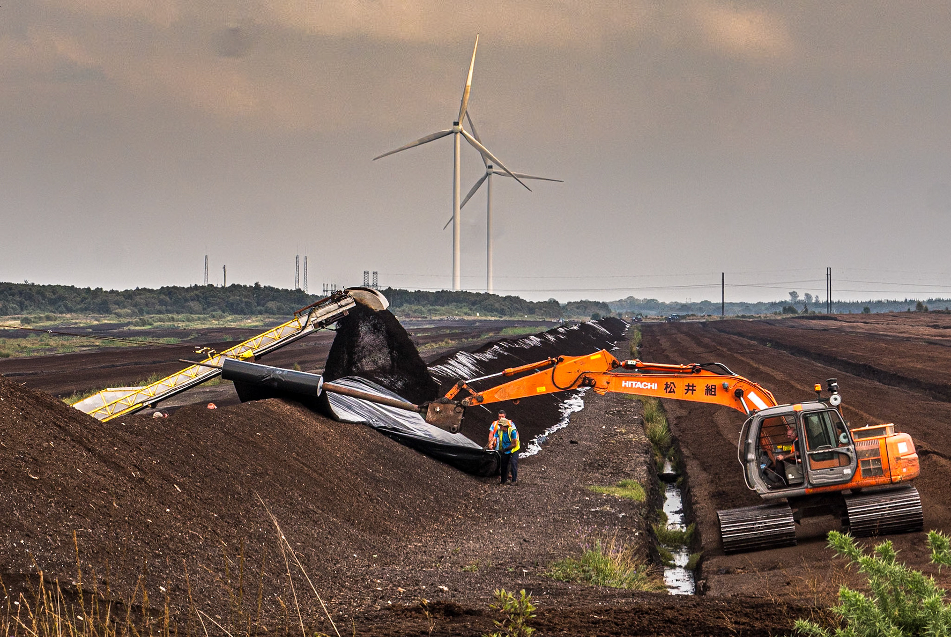 Turf working, south of Daingean, Co Offaly, 17 Sep 2020
