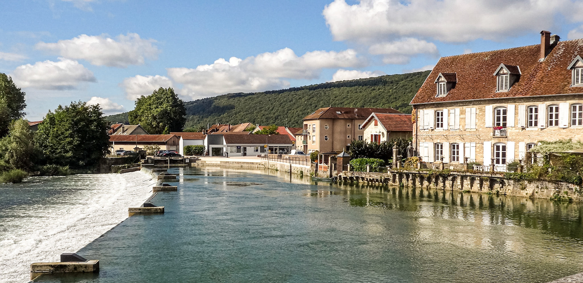 Crossing the Loue at Quingey, 9 Sep 2013