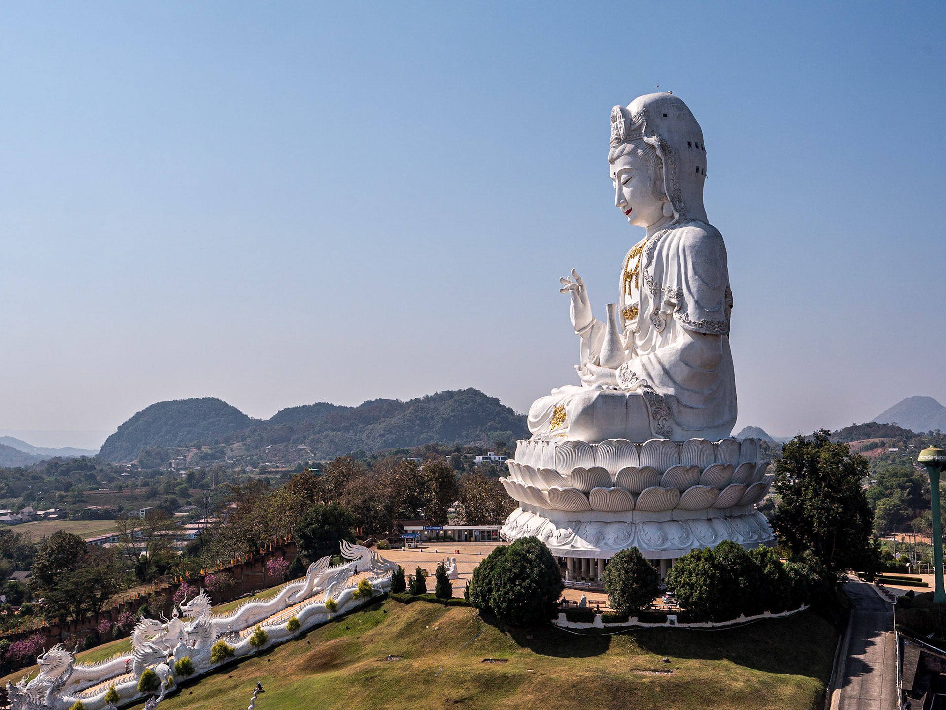 Giant Buddha, Wat Huay Pla Kang, Chiang Rai, from the top of the pagoda, 14 Feb 2026