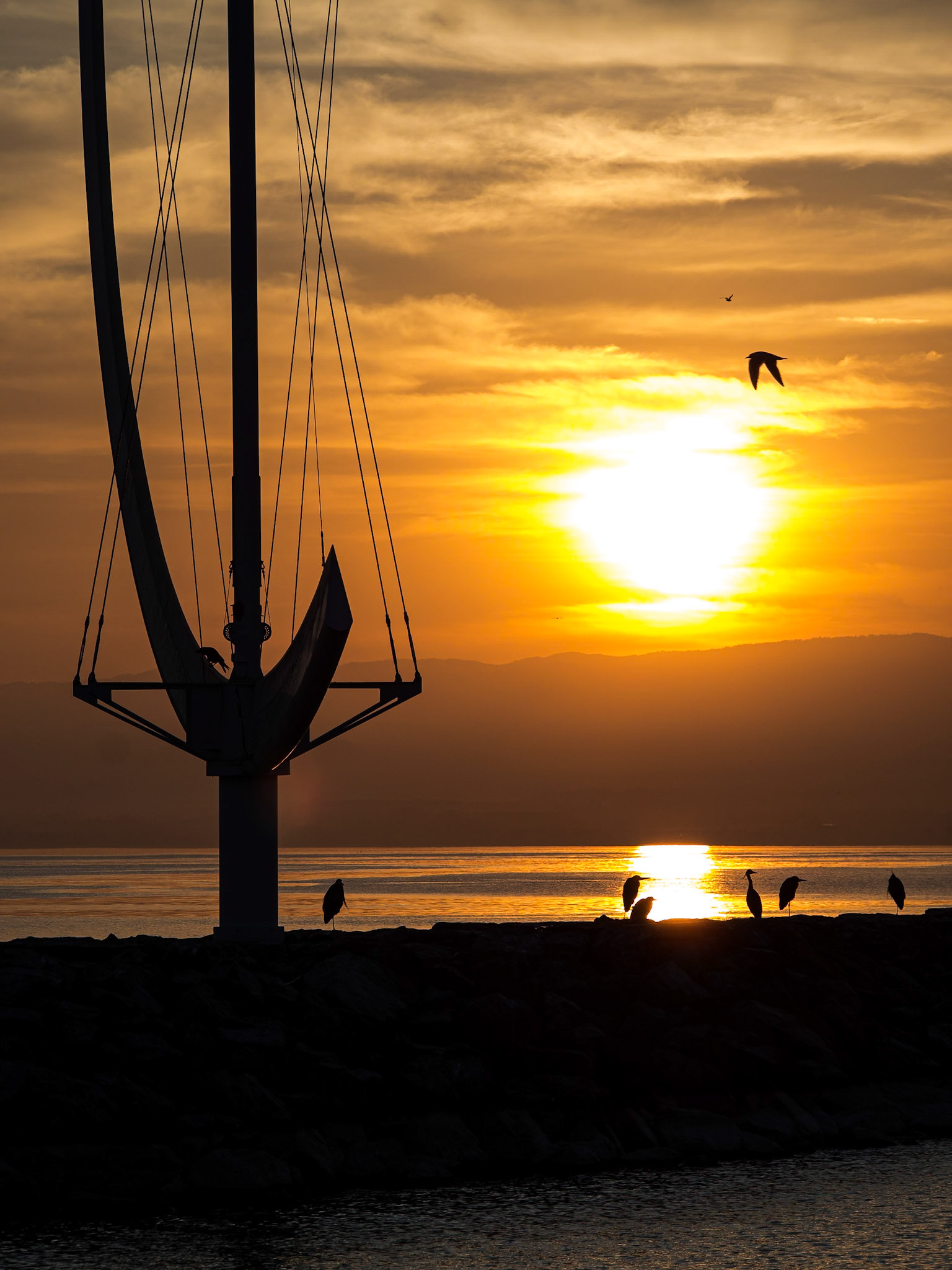 Sunset in Ouchy, Switzerland, 20 Mar 2014
