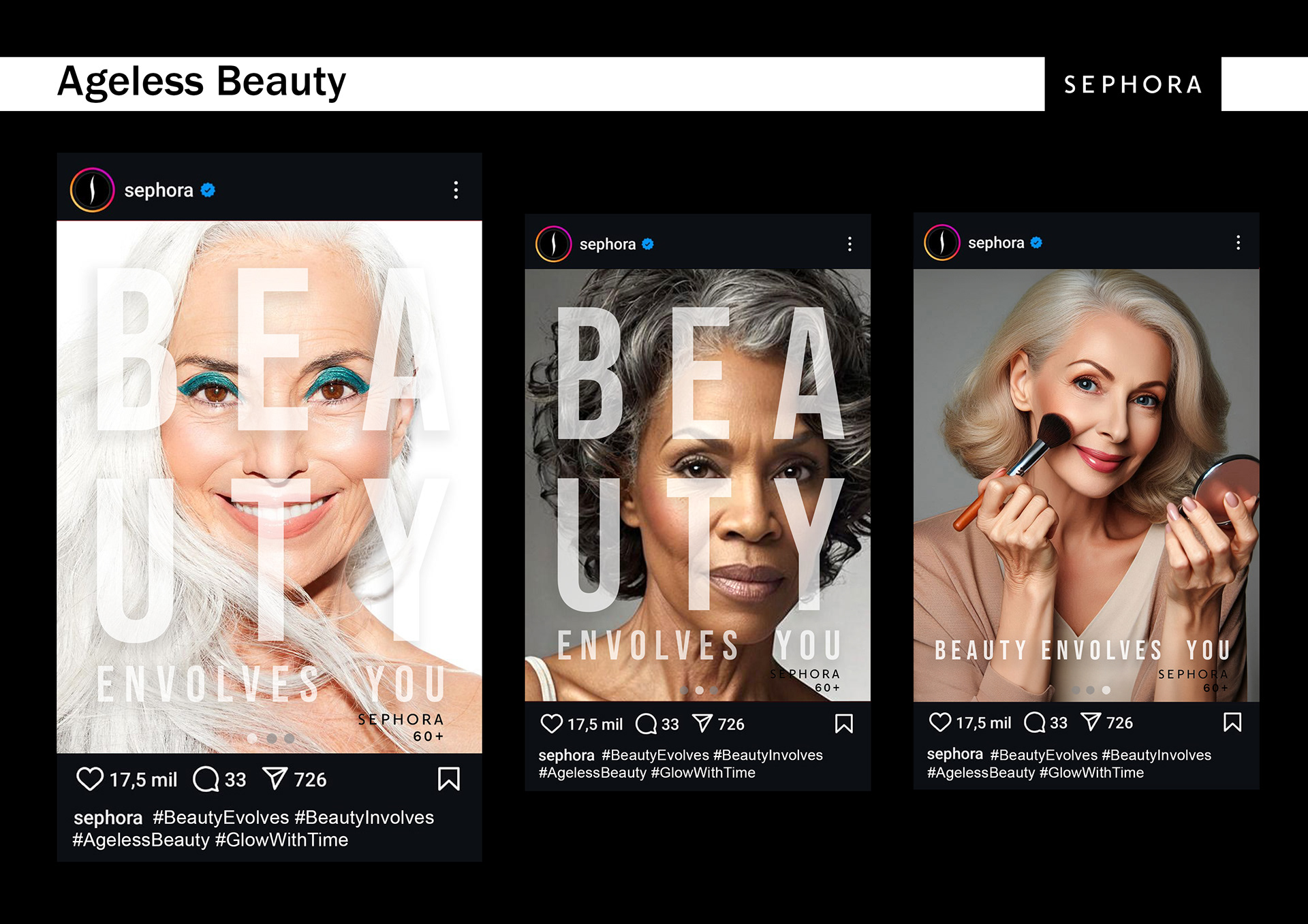 Instagram Carousel showcasing real women embracing their beauty.
