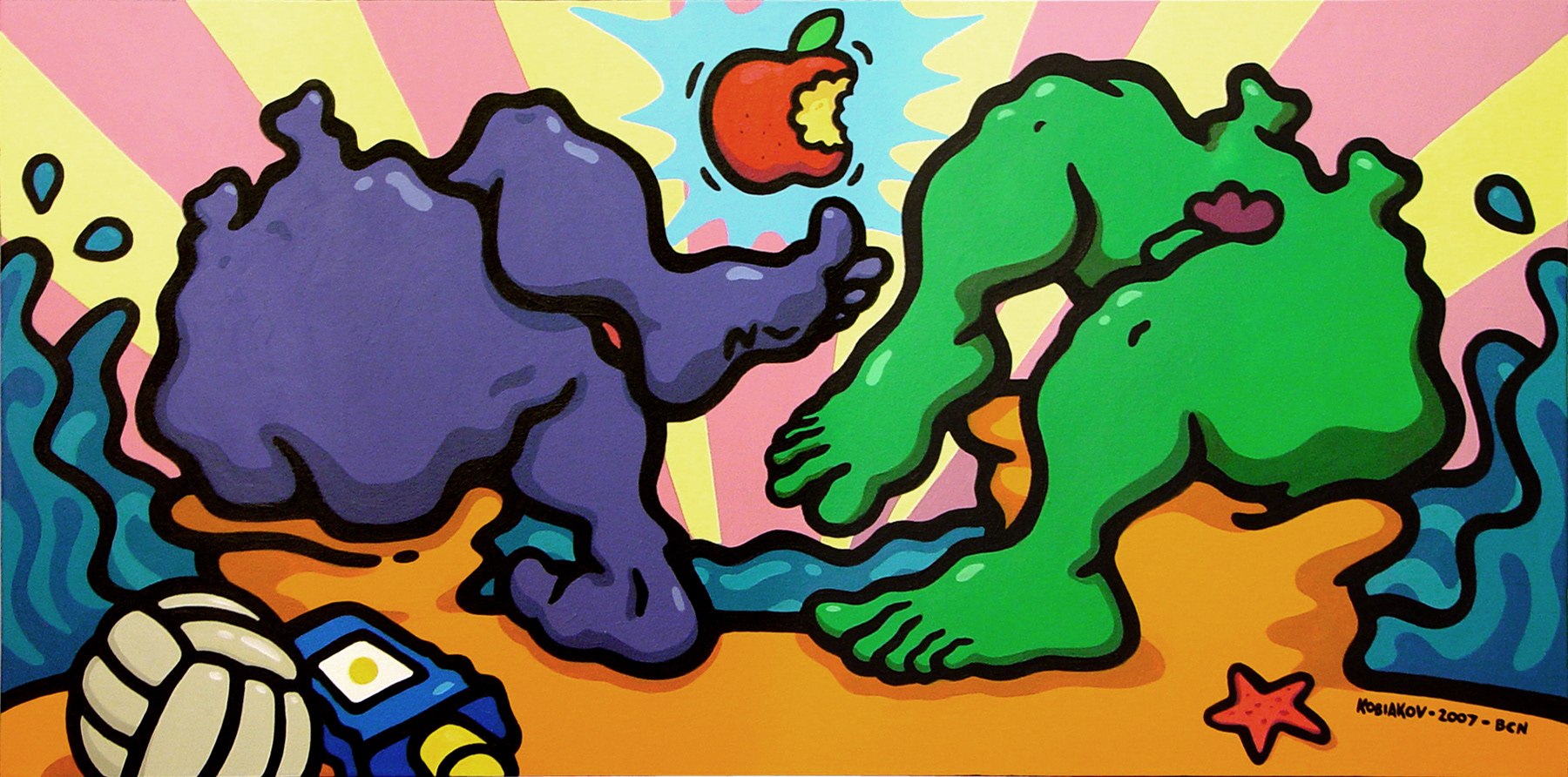 Escena de playa, 100 x 50 cm