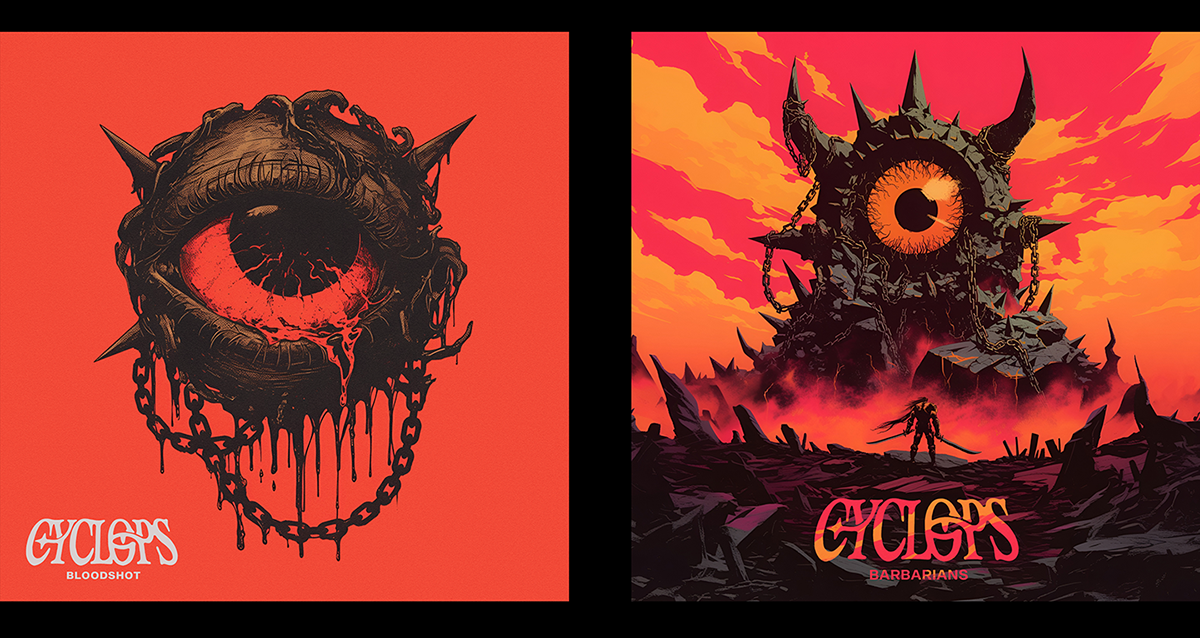 Album cover artwork and visual branding for Cyclops releases, created by Daniel Jung of Lycaan Creative Agency.