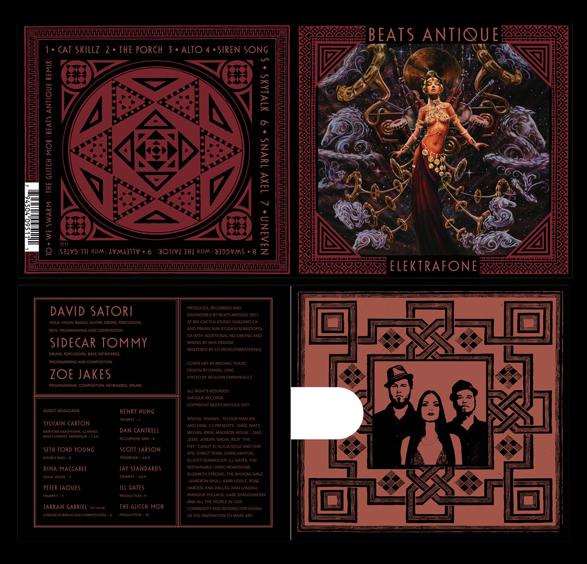 Album cover illustrations and LP packaging design for Beats Antique, crafted by Daniel Jung of Lycaan Creative Agency.