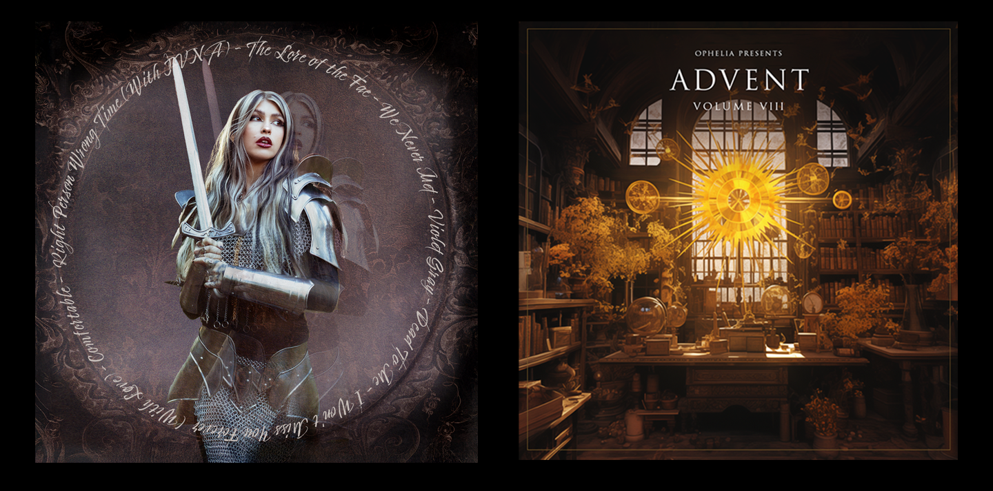 Merchandise design and promotional visuals for Ophelia Records artists, developed by Daniel Jung of Lycaan Creative Agency.