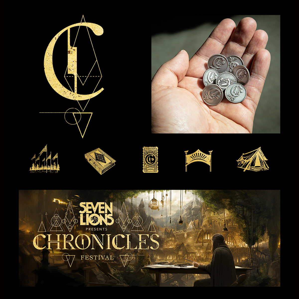 Festival branding and production design for Chronicles Music Festival, created by Daniel Jung of Lycaan Creative Agency.