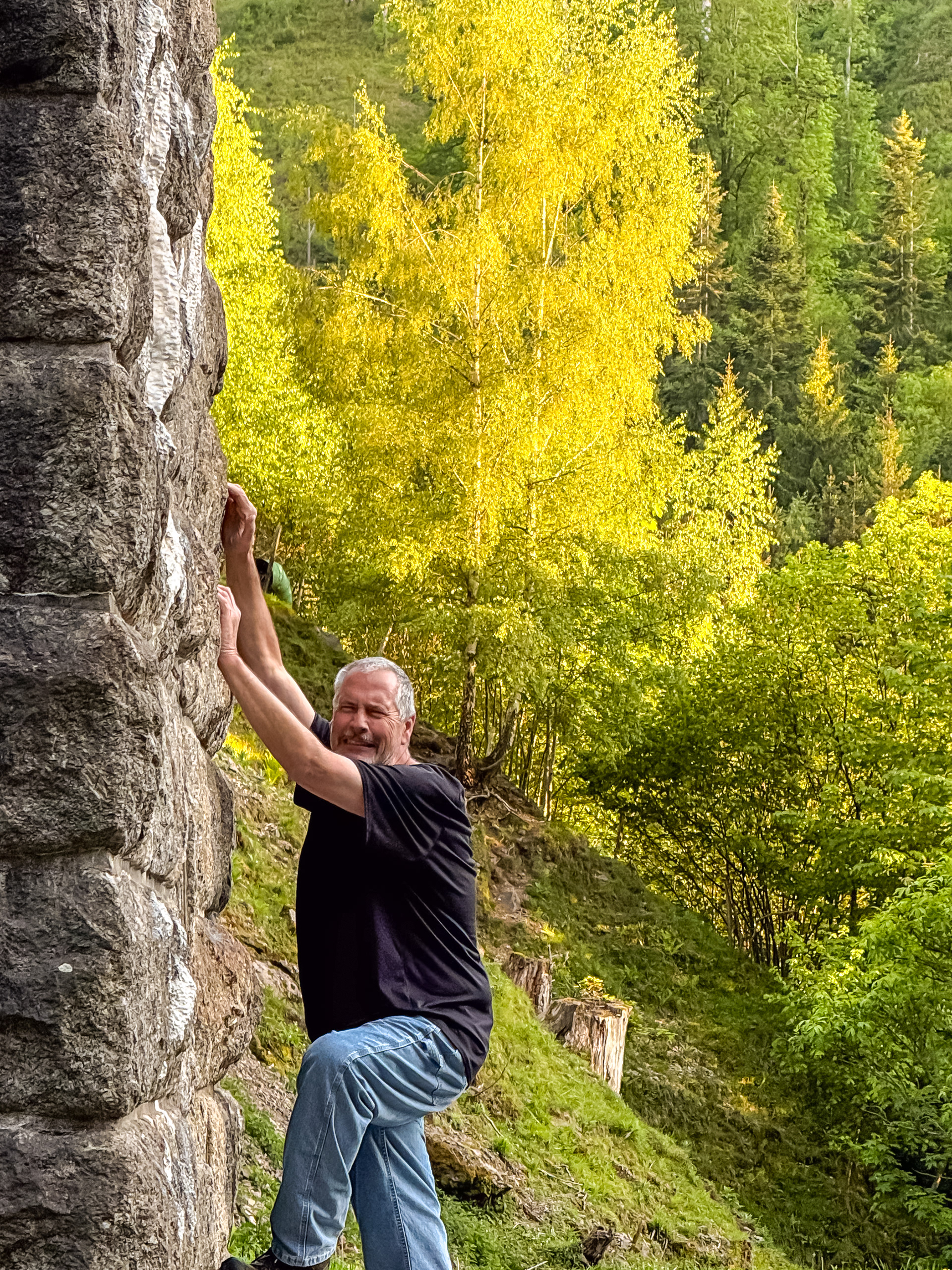 This is Jim's "rock climbing" face. haha!