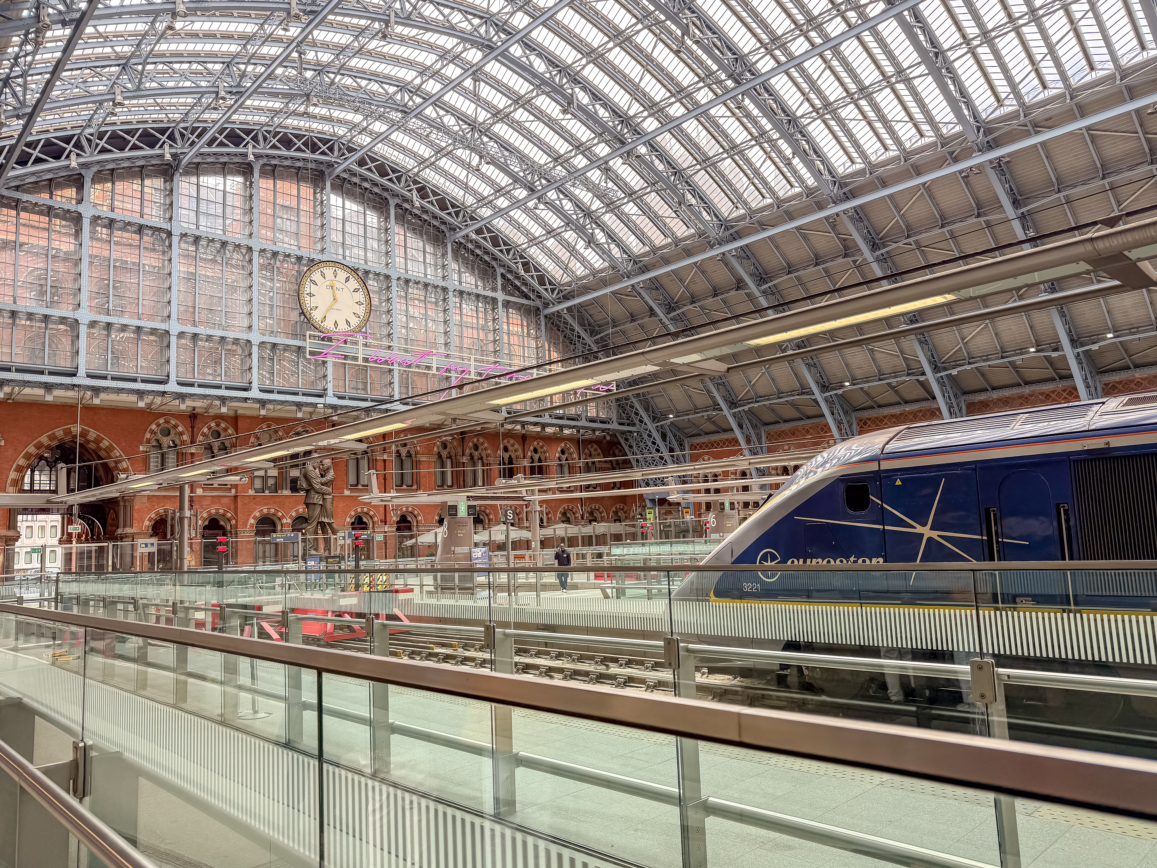 The Eurostar is a high speed train to Paris, making the trip in just under two and a half hours typically.