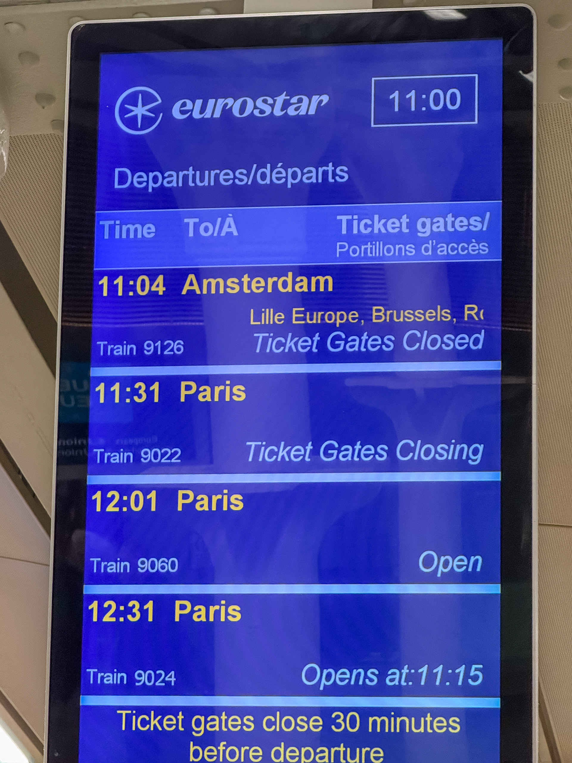 Ours was the 12:01 to Paris!