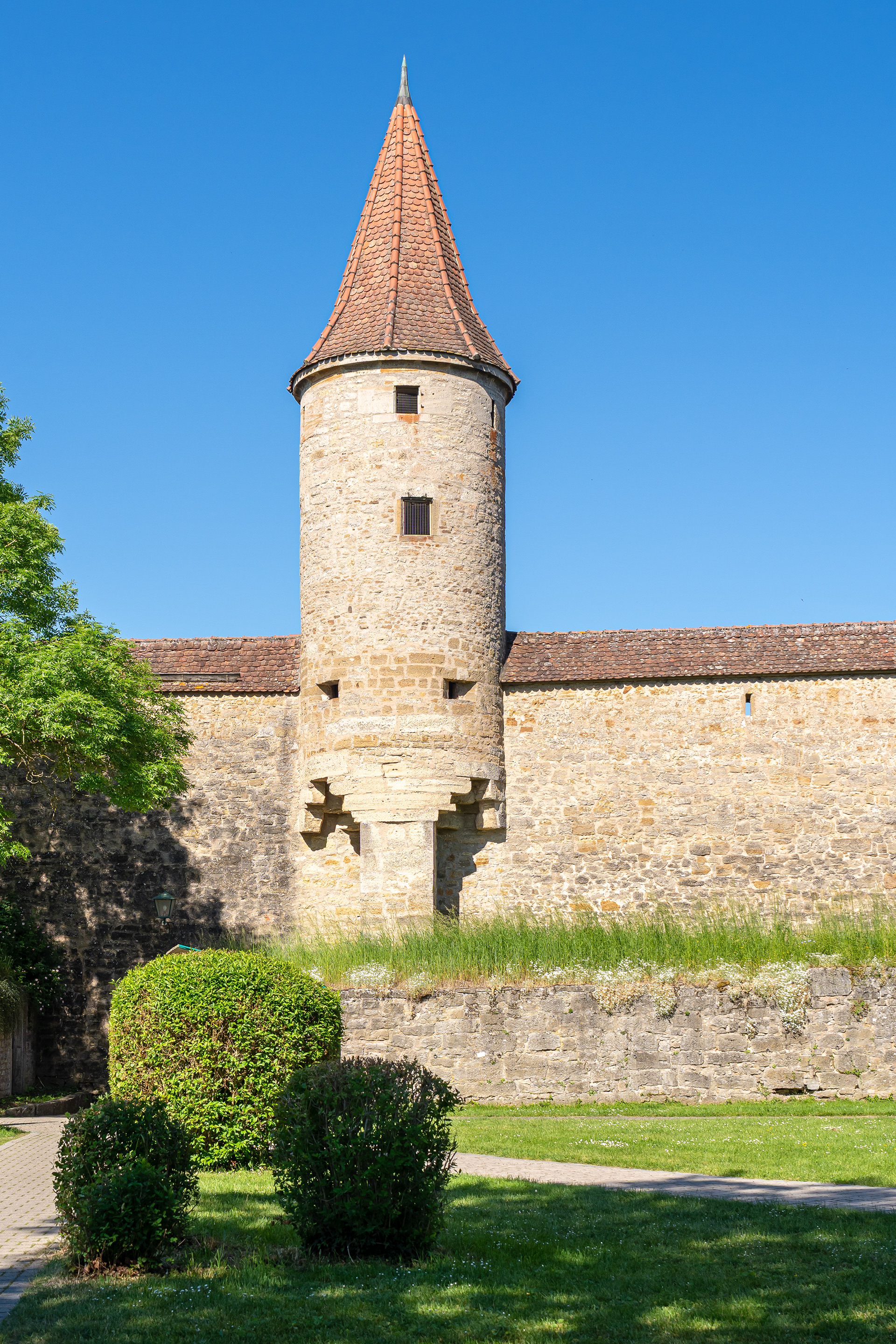 A total of 46 historical towers can be found in the old town of Rothenburg ob der Tauber.