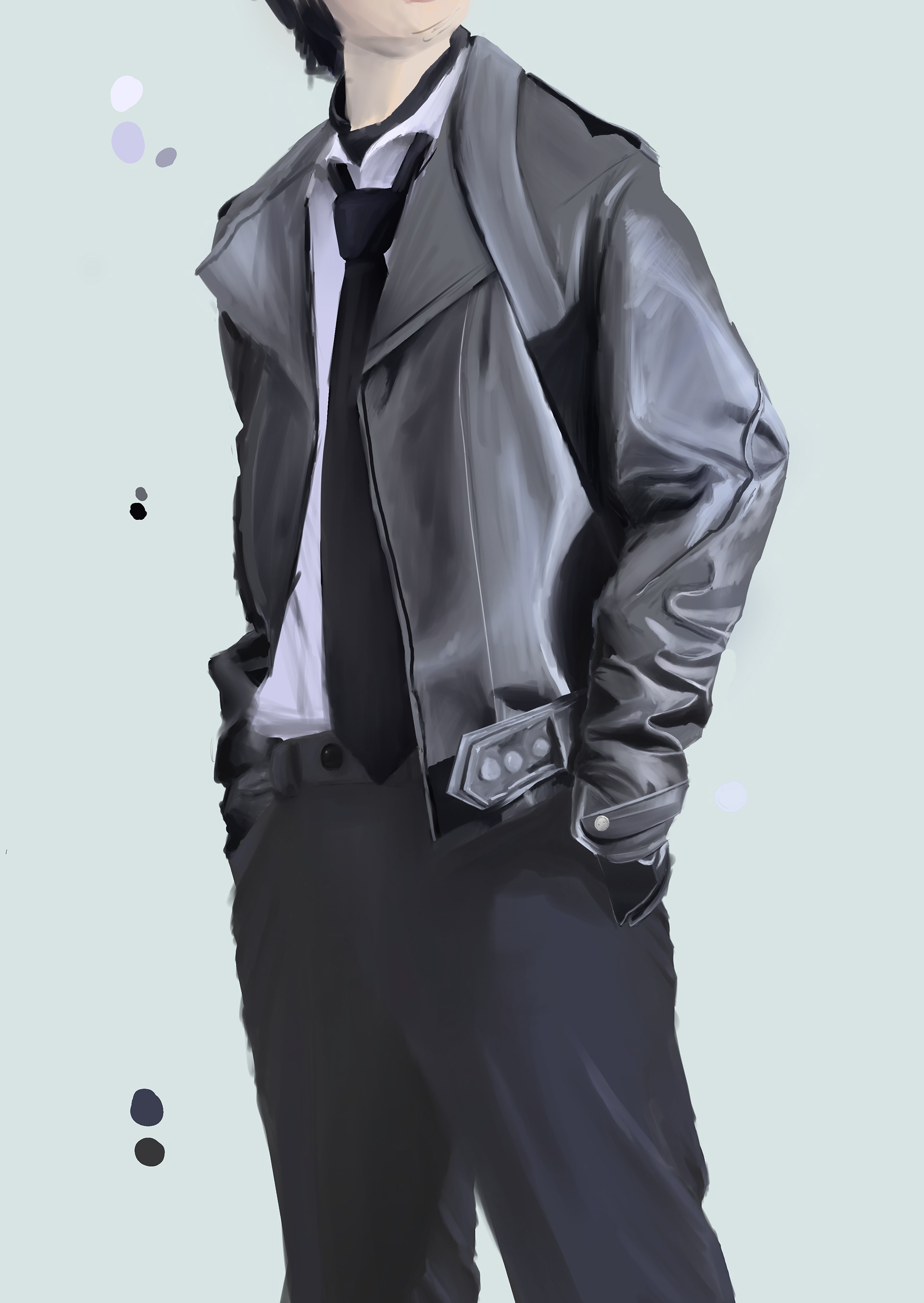study done in procreate for leather jacket