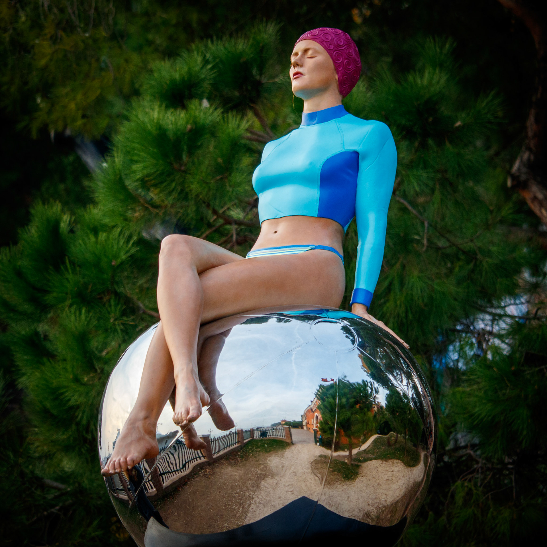 The woman on the ball