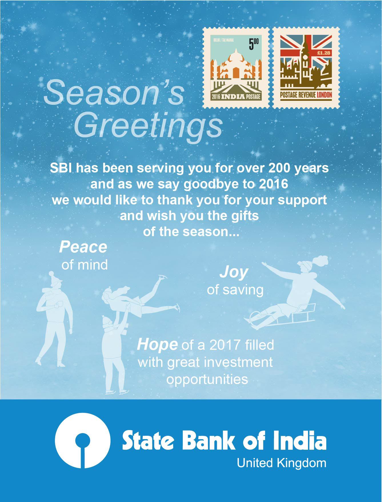 Seasonal greeting for different clients