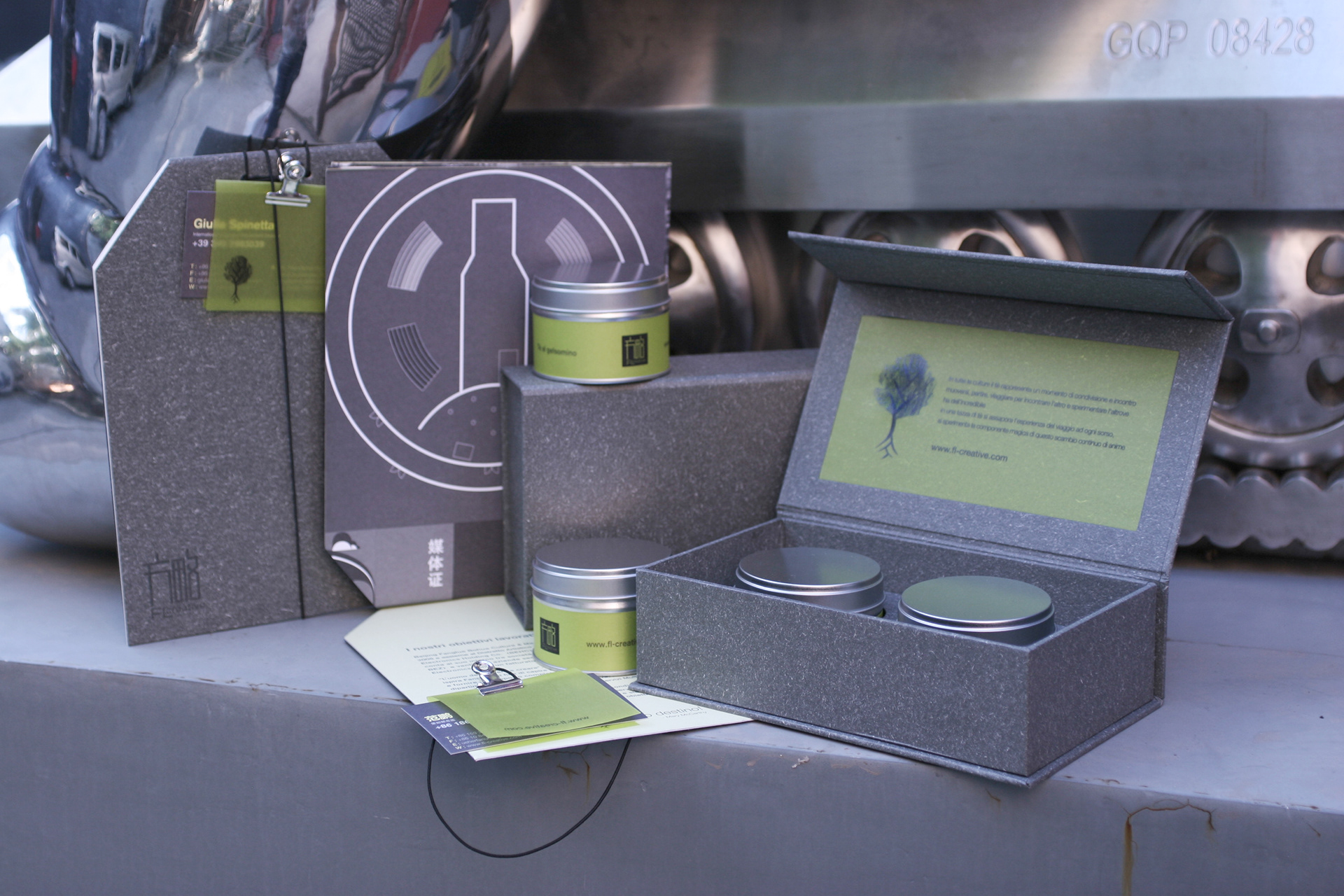 Introduction leaflet, business cards, gift wrap and packaging concept as well as finalisation 