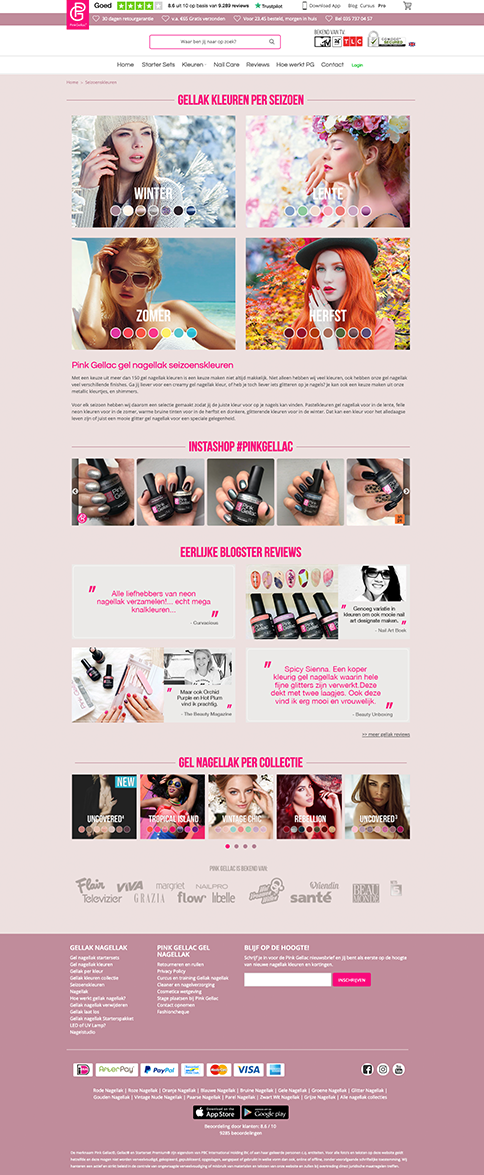 Website visuals and reviews