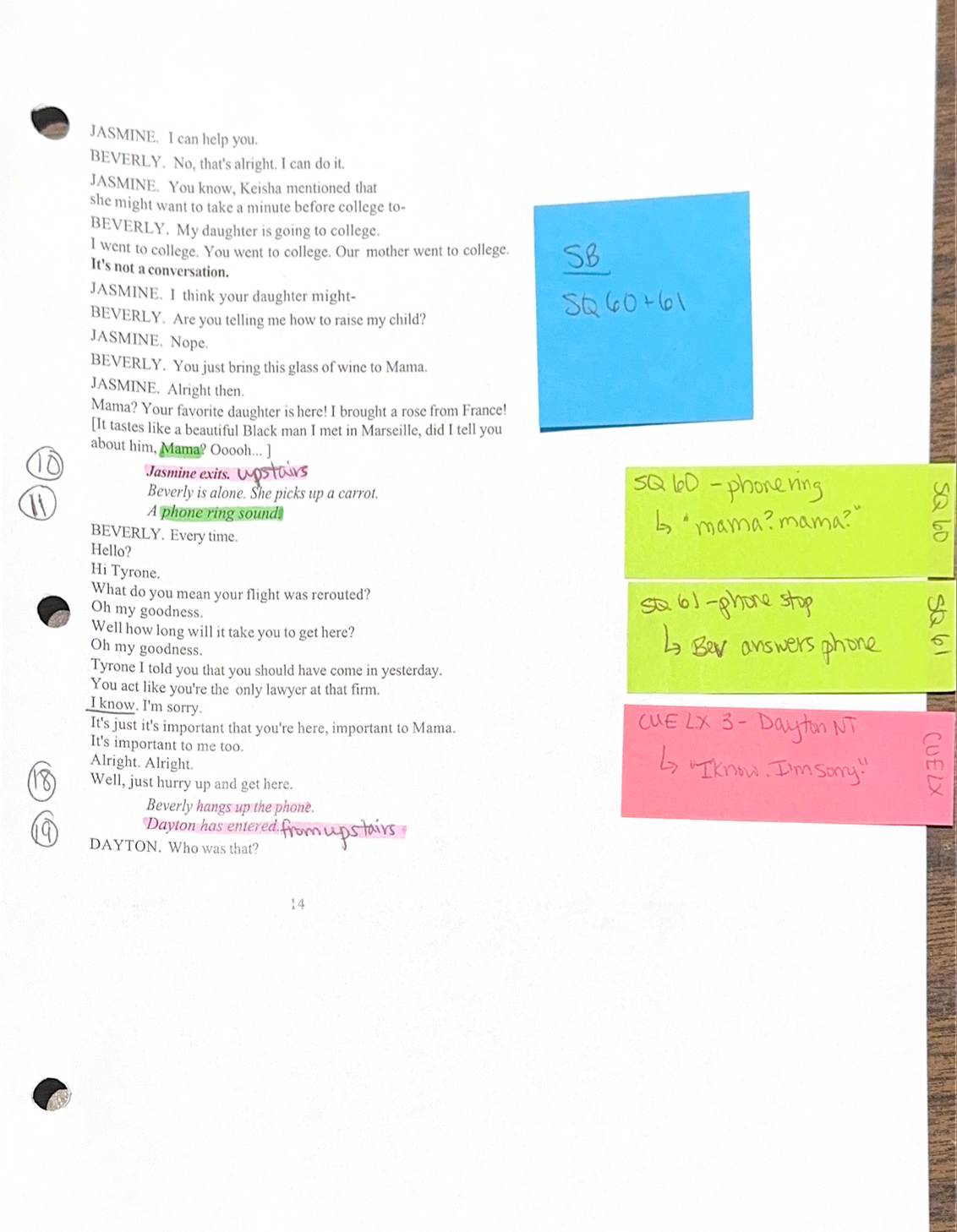 Lots of sound cues in this play.