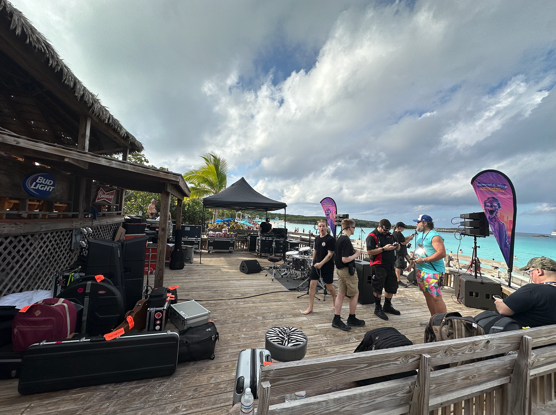 Setting up for the Island show at Half Moon Cay!