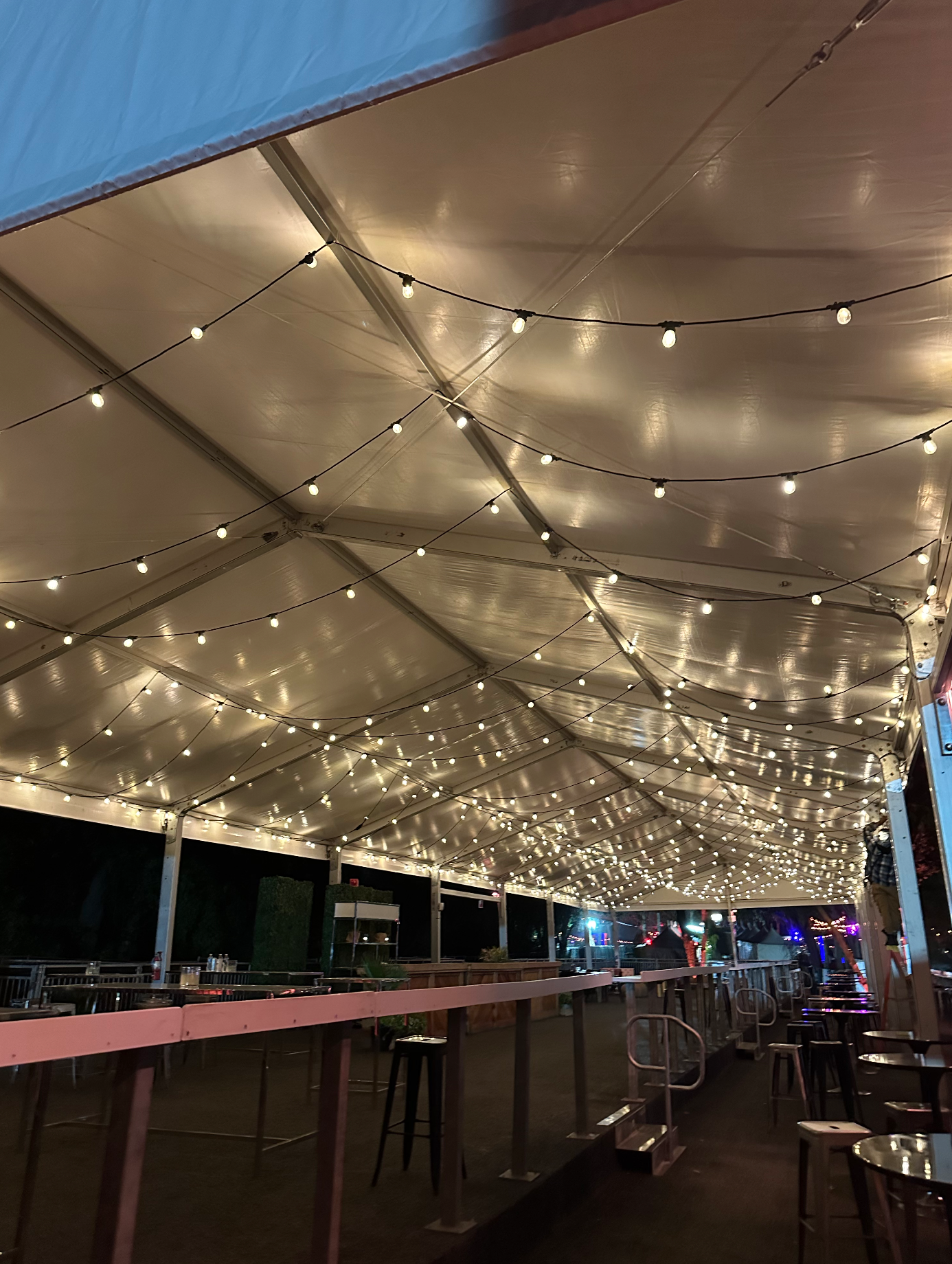 So many festoons in the VIP tent.