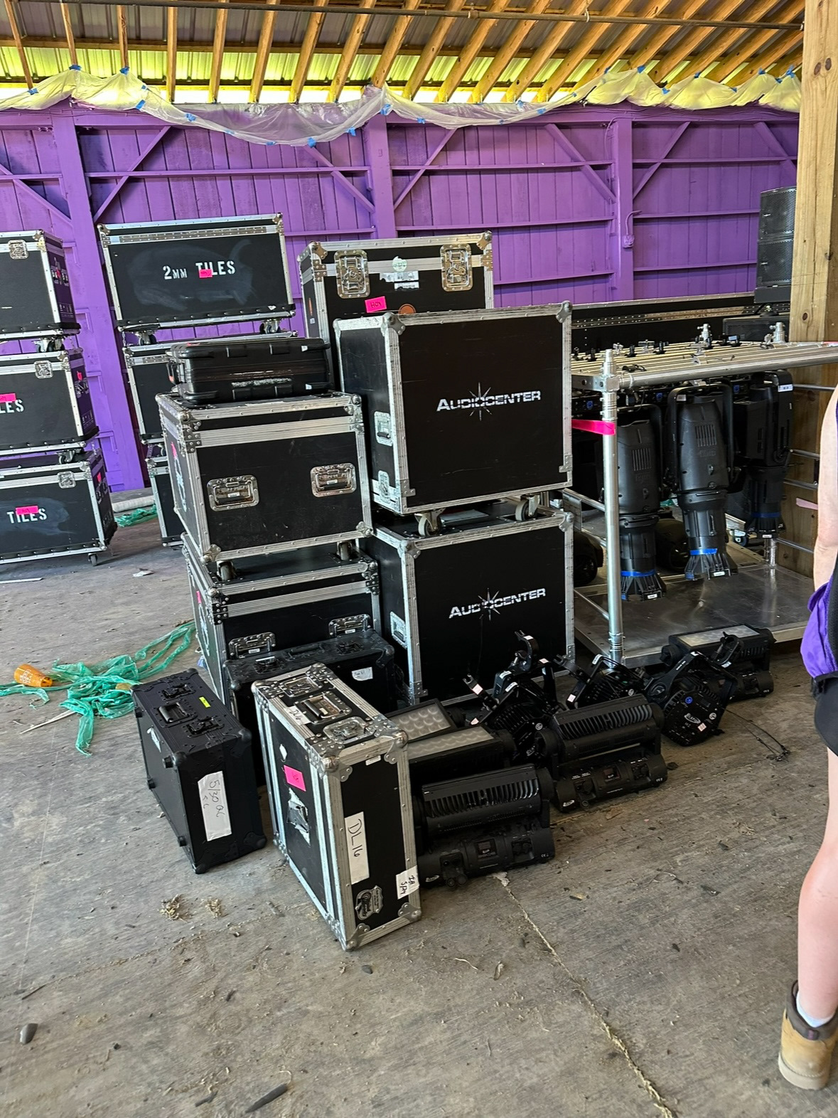 Drove around a 26' truck to drop off equipment at each plaza on site.