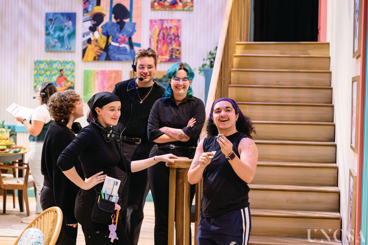 The SM team chatting with our TD.