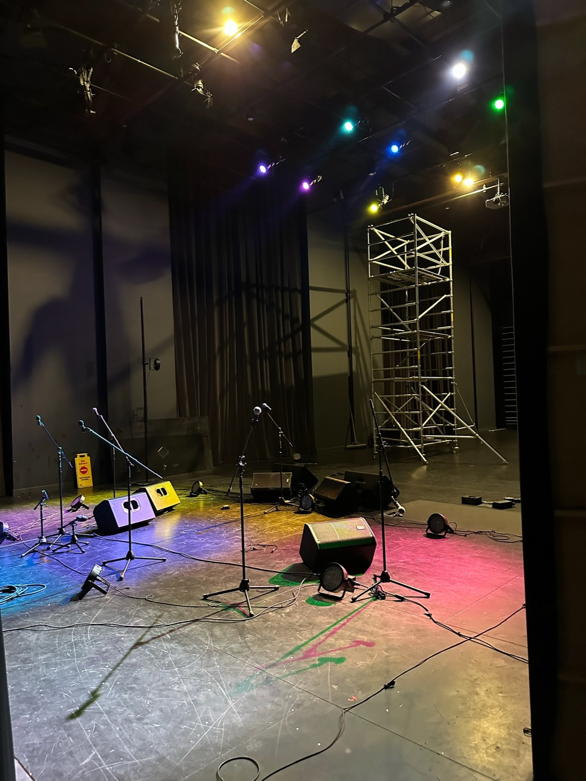 Setting up equipment in Reynolds Place